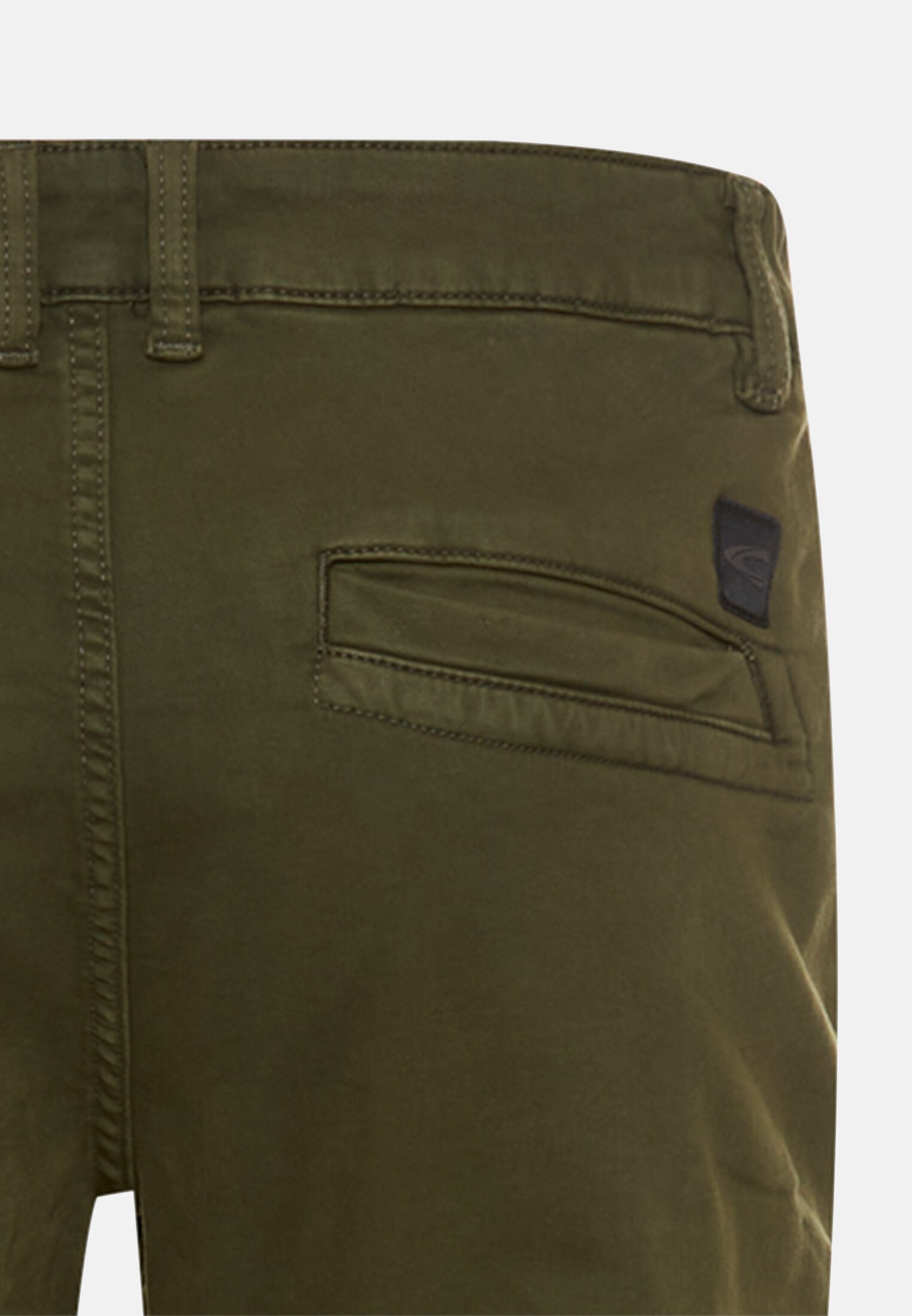Herren Chino Regular Fit aus Baumwolle mit Stretchanteil Waldgrün hinten nah