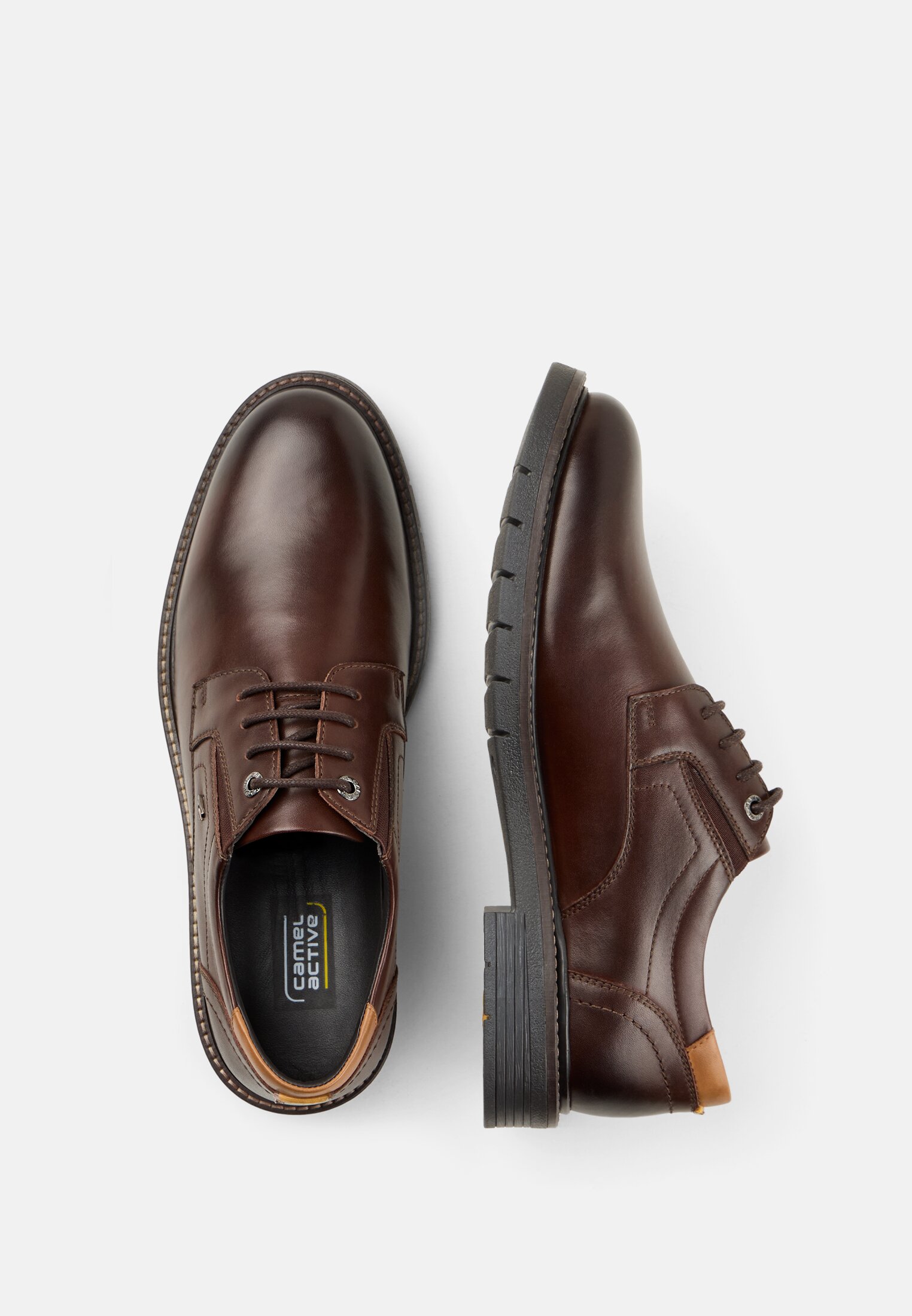 Men Leather shoes with Soft Insole Brown frontal top
