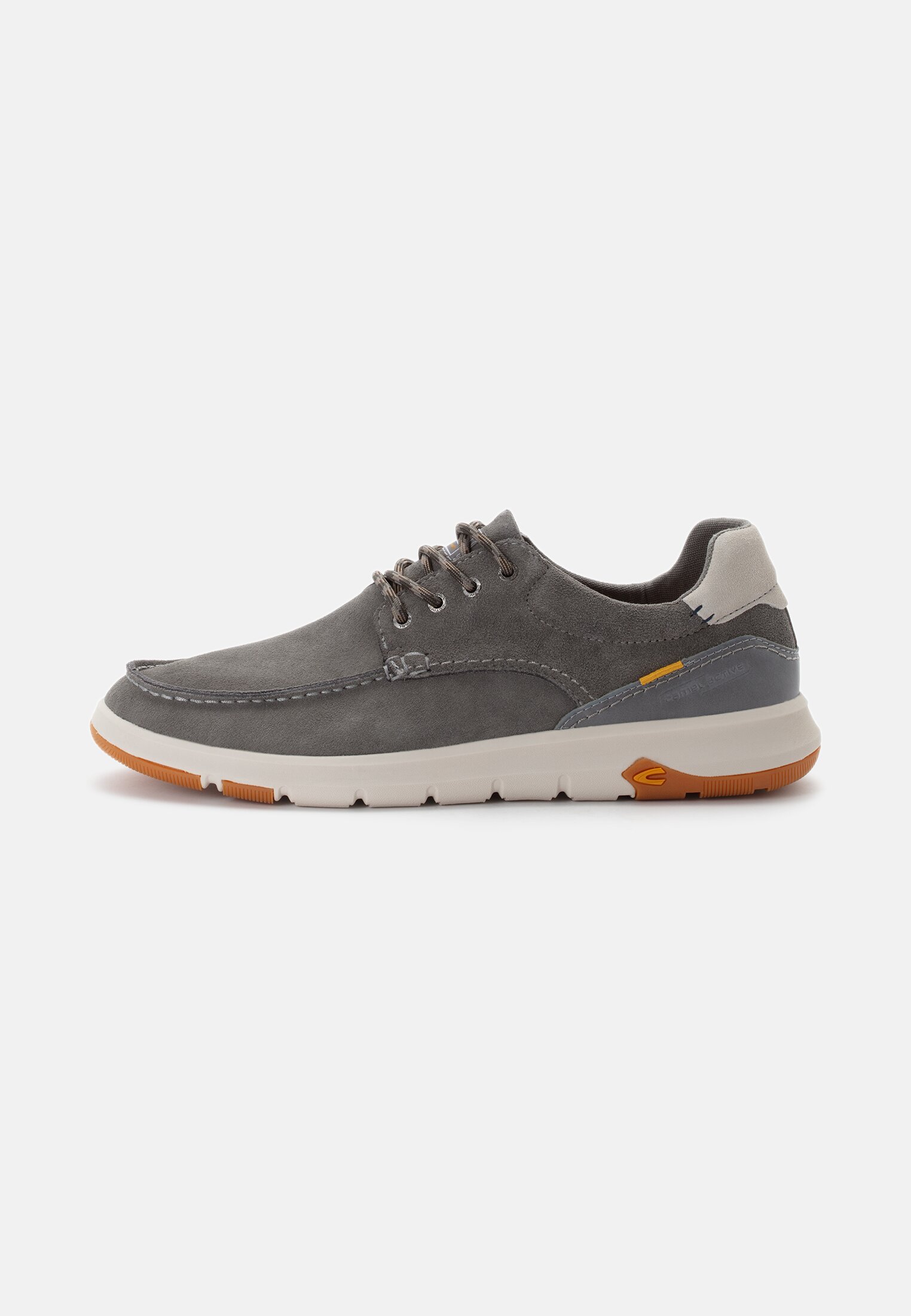 Men Leather lace-up shoe with textile lining Grey frontal front