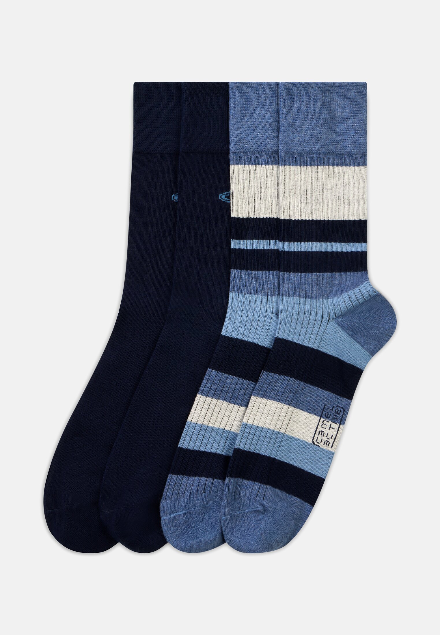 Heren Sokken in een set van 2 van een katoenmix Blauw frontaal voor