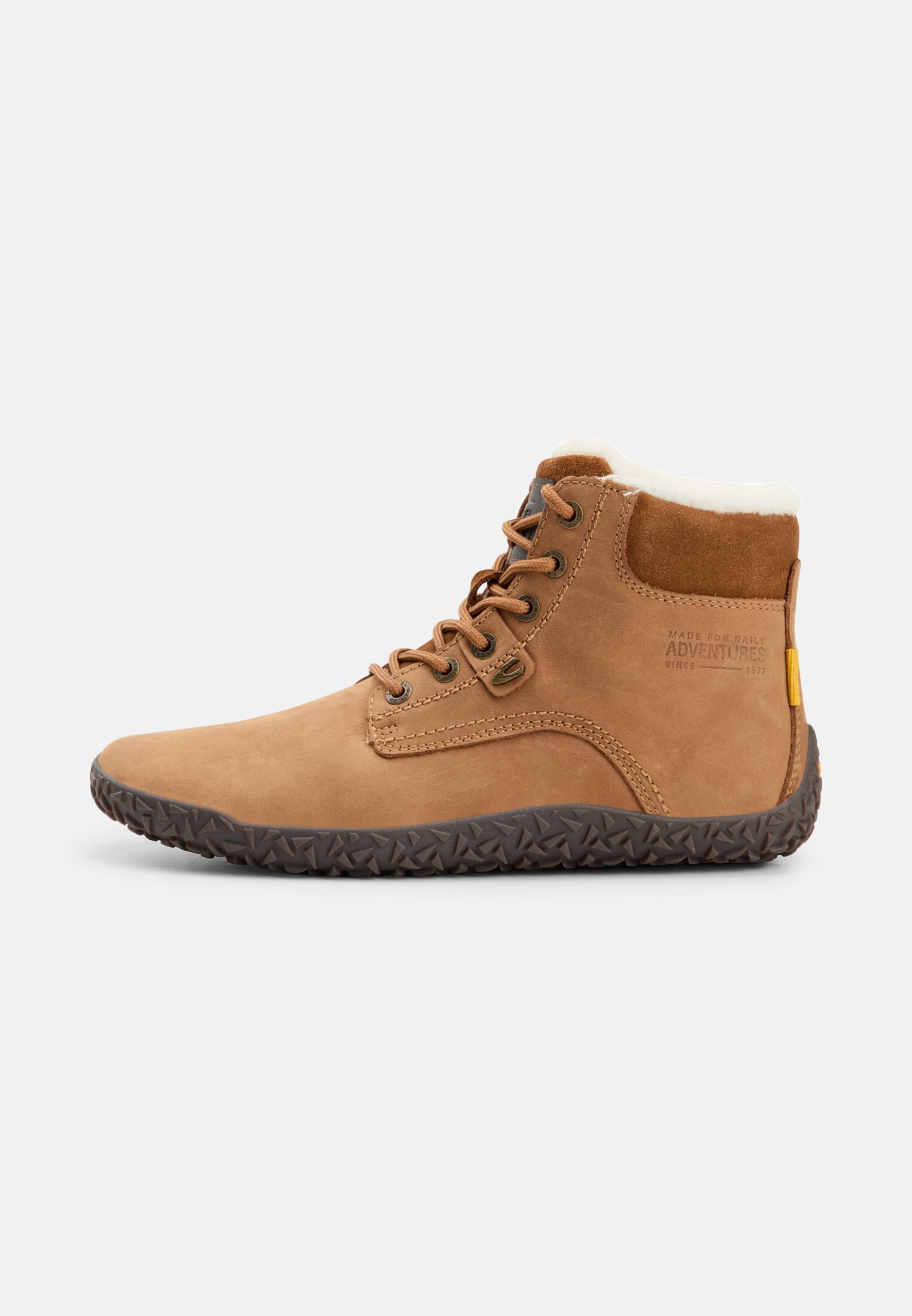 Damen Gefütterter Schnürschuh mit Gummisohle Braun frontal vorn