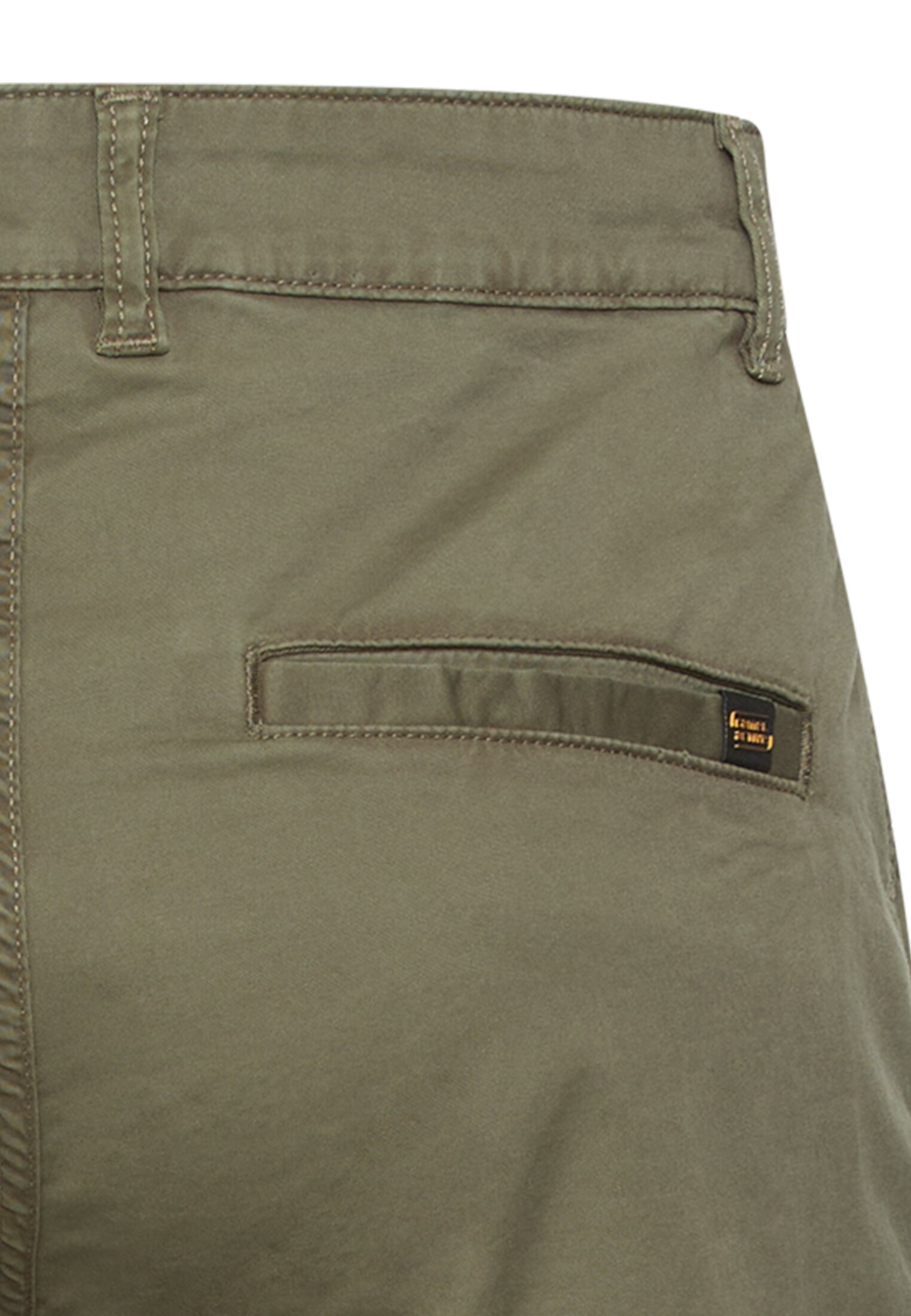 Herren Bermuda Shorts mit Reißverschluss Olivgrün hinten nah