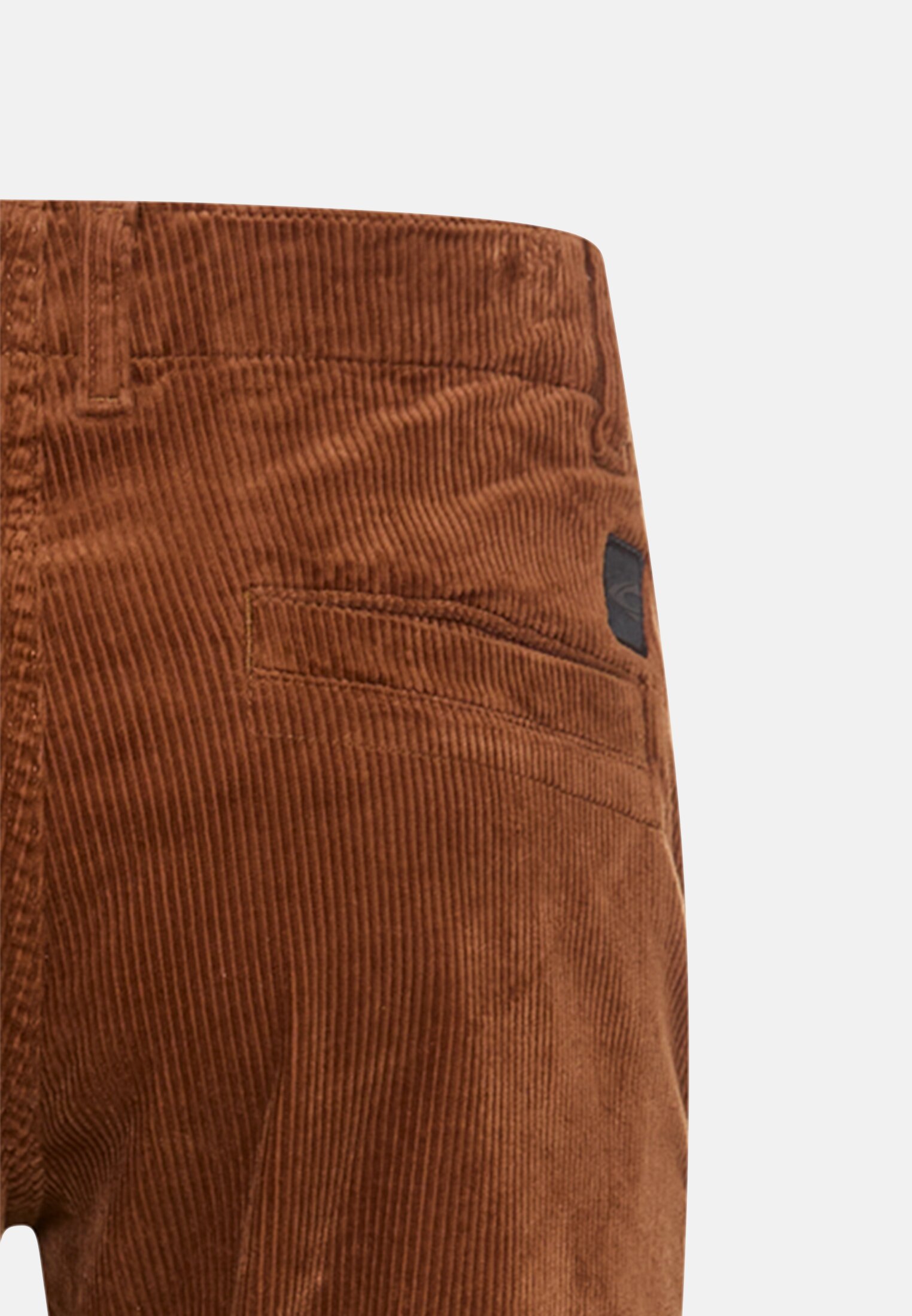 Herren Regular Fit Chino Hose aus Cord Zimt hinten nah