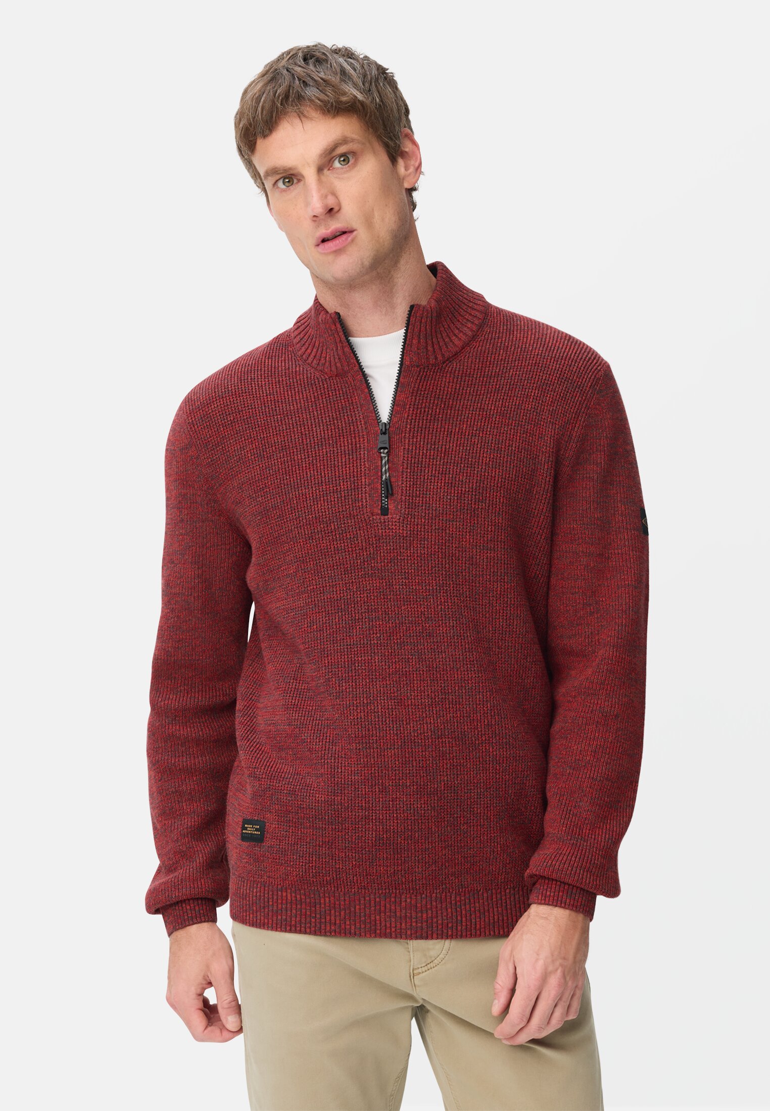 Men Knitted troyer in marled look Terrarot worn front