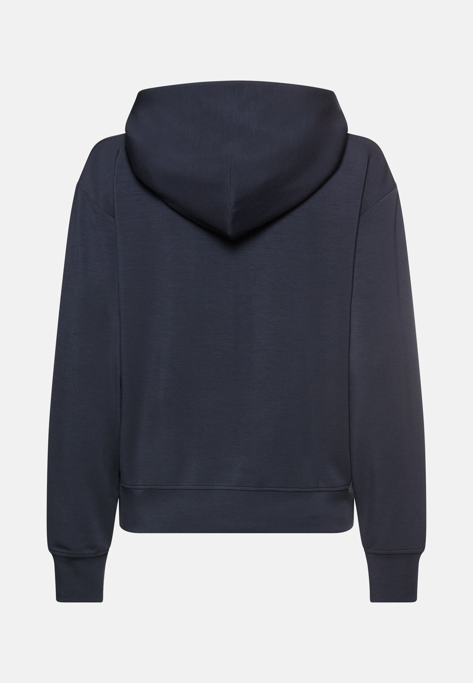 Women Sweat jacket with hood Dark Blue frontal back