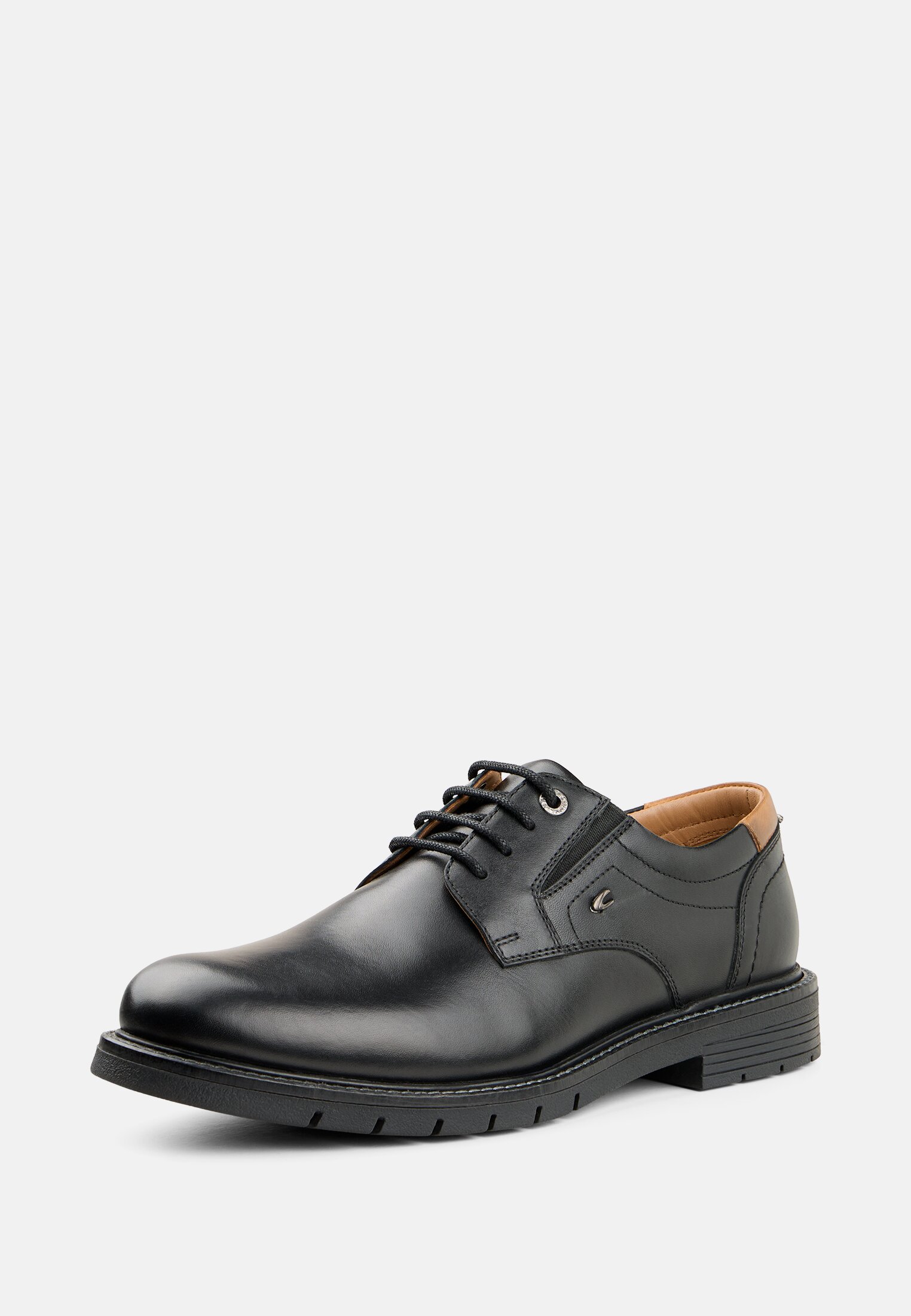 Herren Lederschuhe mit weicher Innensohle Schwarz frontal hinten