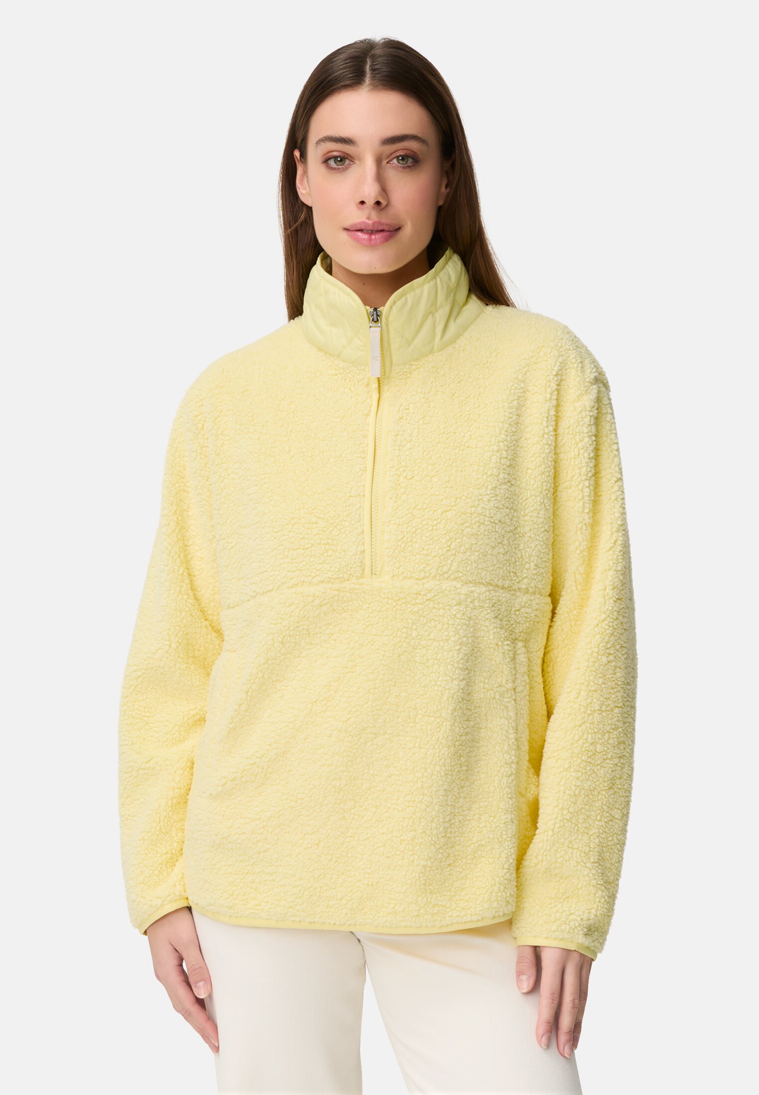 Damen Teddy Troyer Limonengelb getragen vorn