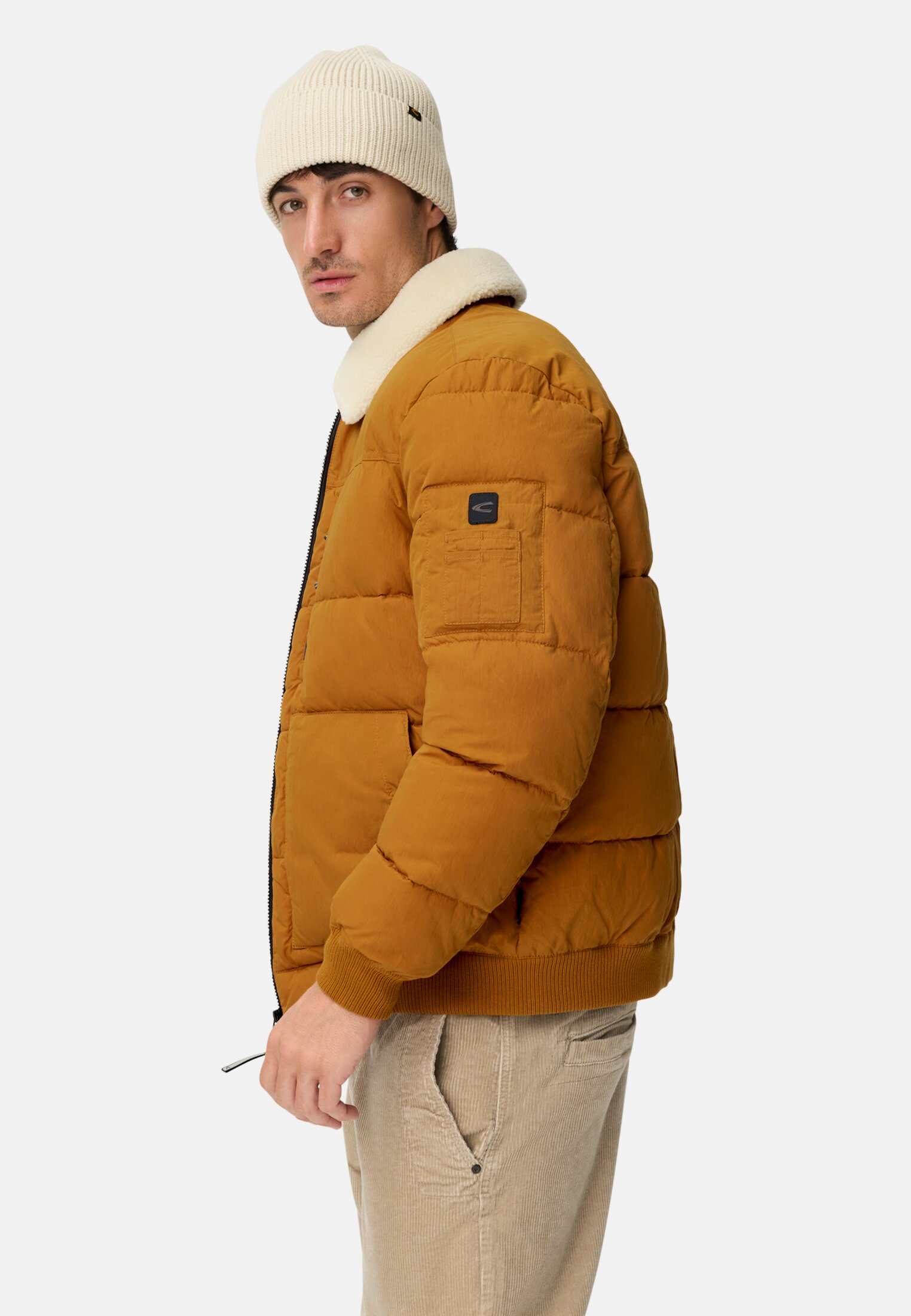 Herren Blouson mit abnehmbaren Kragen Gelb getragen emotional