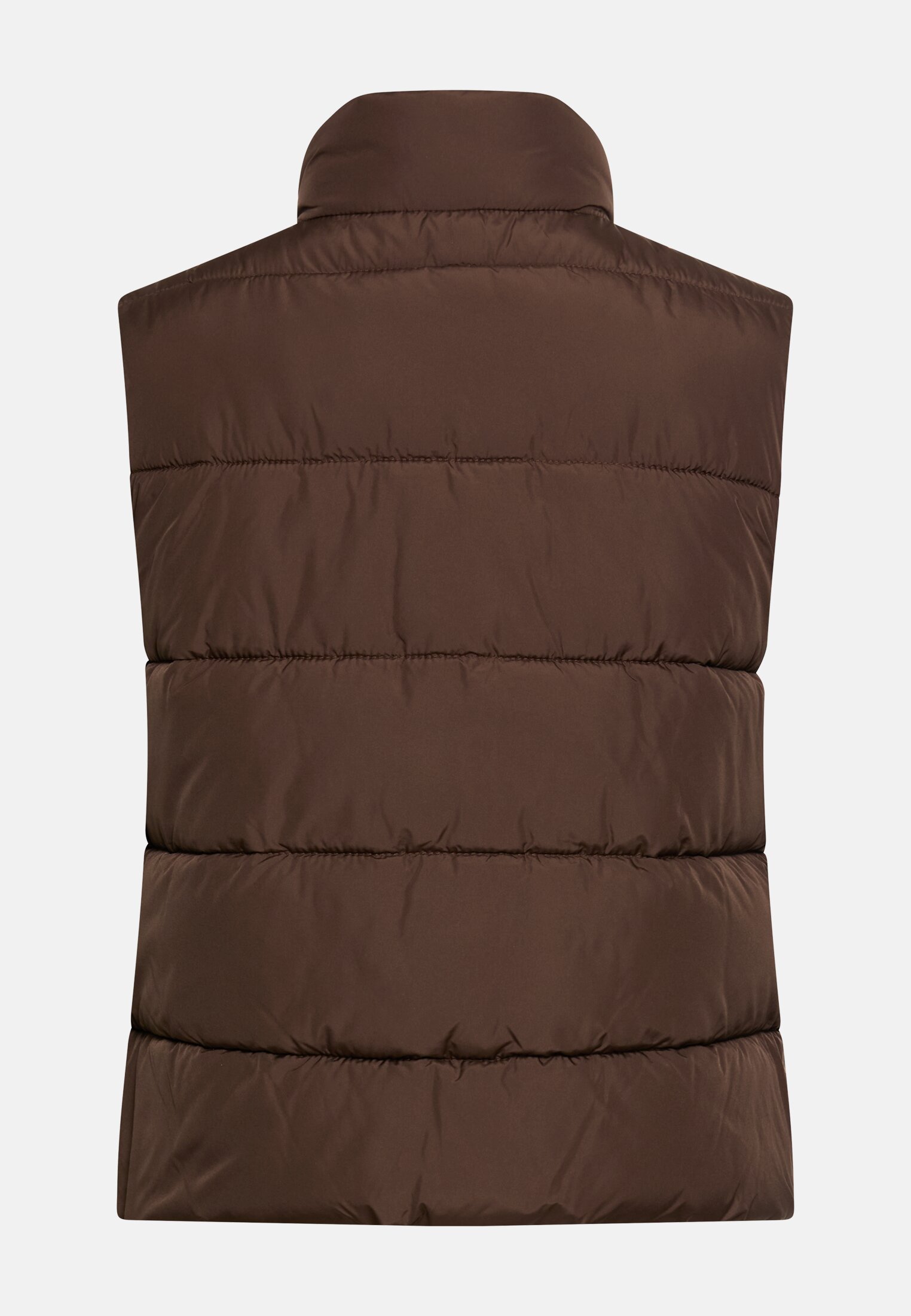 Women Windproof vest with zippered pockets Brown frontal back