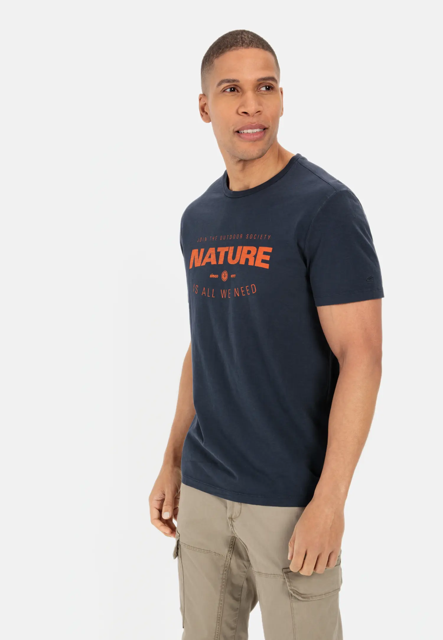 T-Shirt mit Print für Herren in Dunkelblau | S