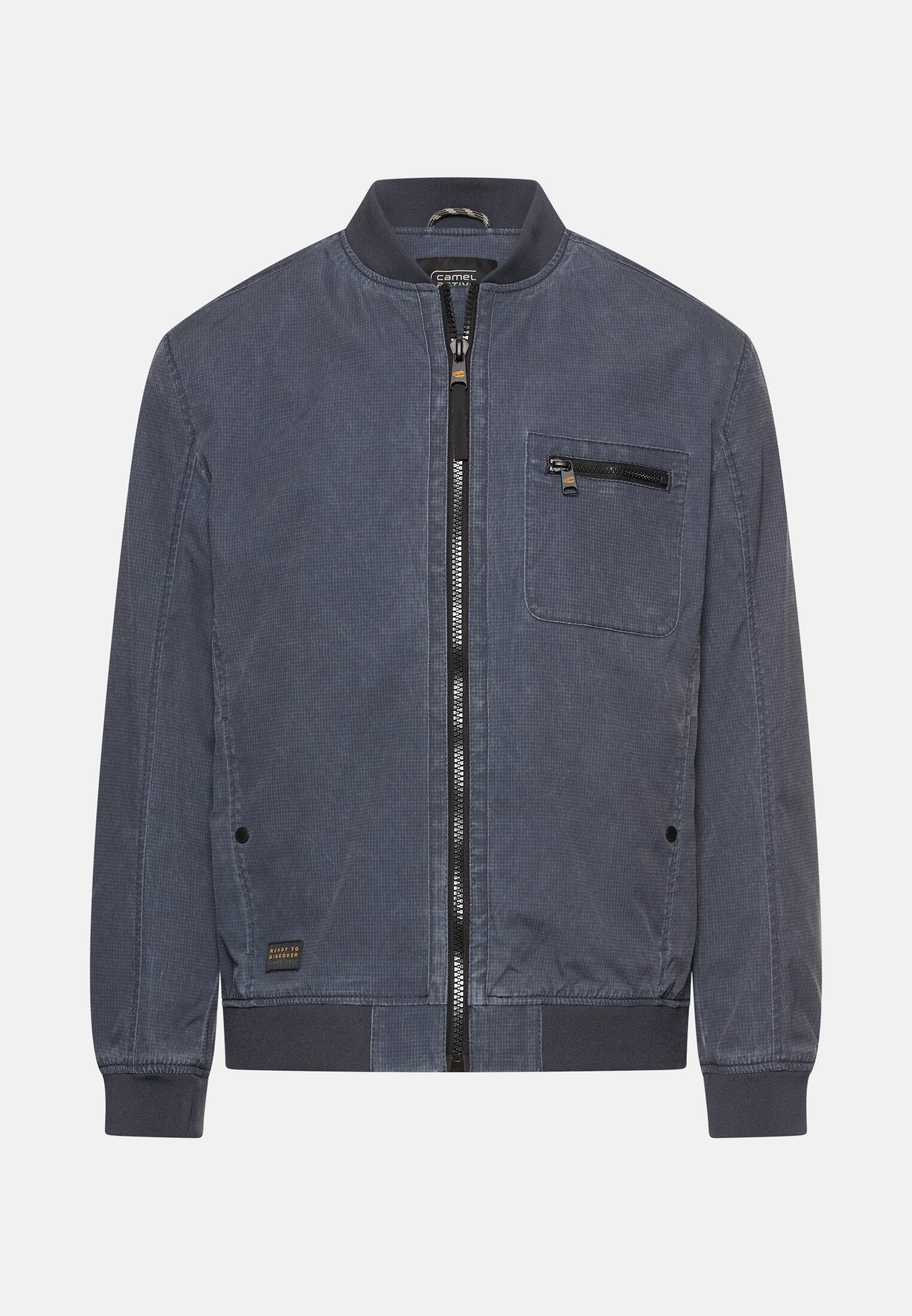 Heren Blouson met bomberkraag van ribstop Donkerblauw frontaal voor