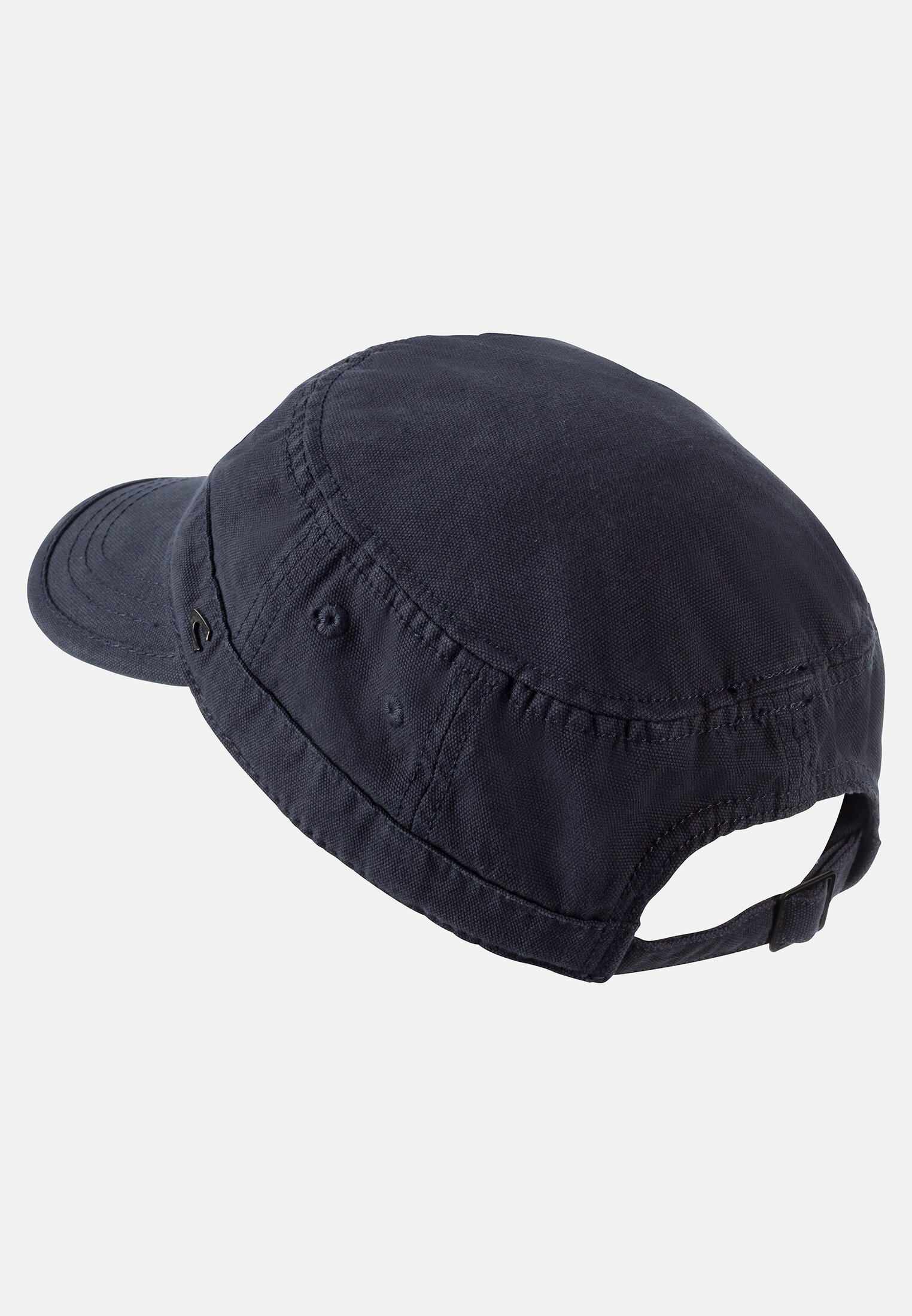 Herren Kuba Cap aus gewaschenem Canvas Dunkelblau vorne nah