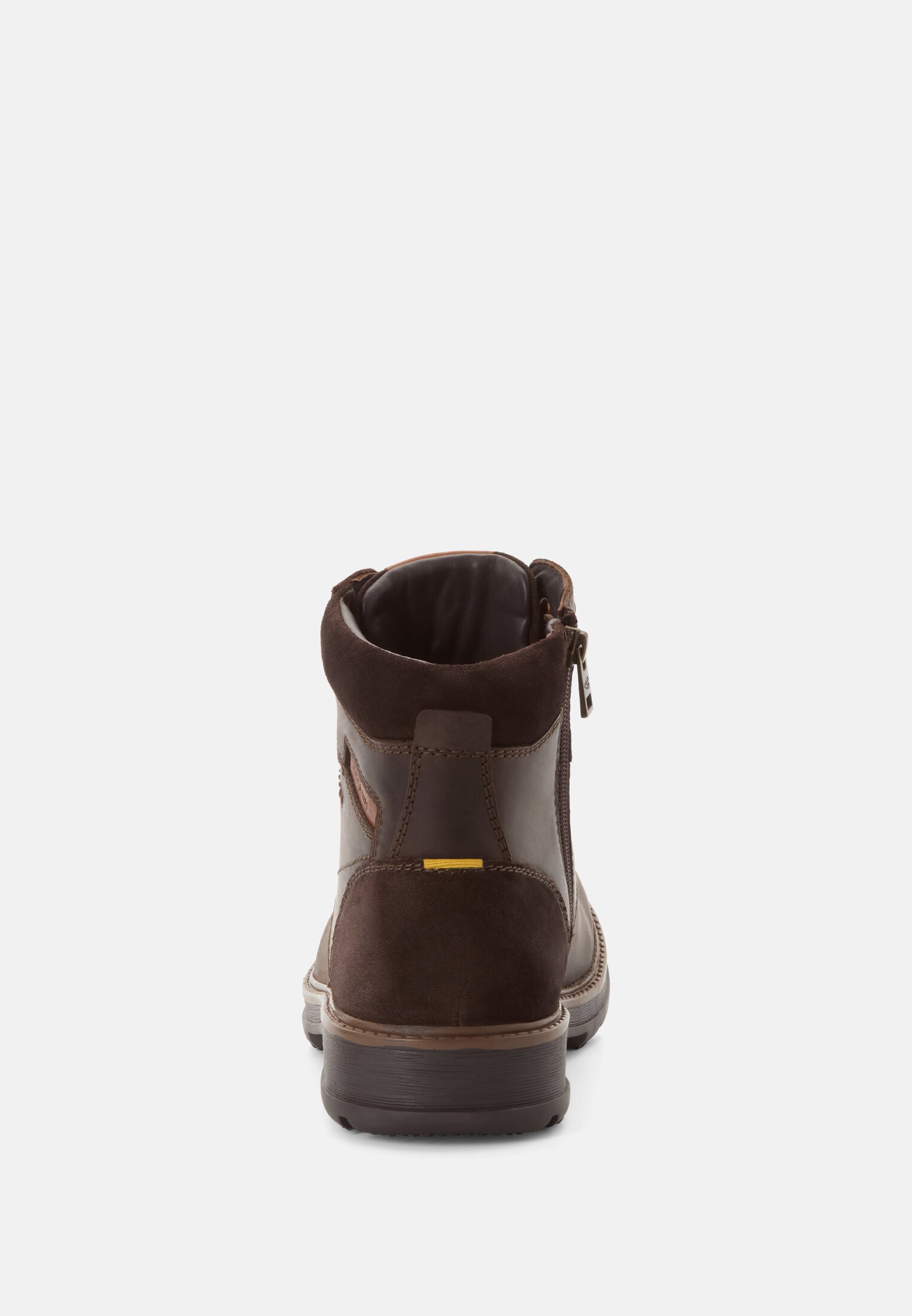 Herren Leder Boot mit warmem Schaffellfutter Dunkelbraun vorne nah