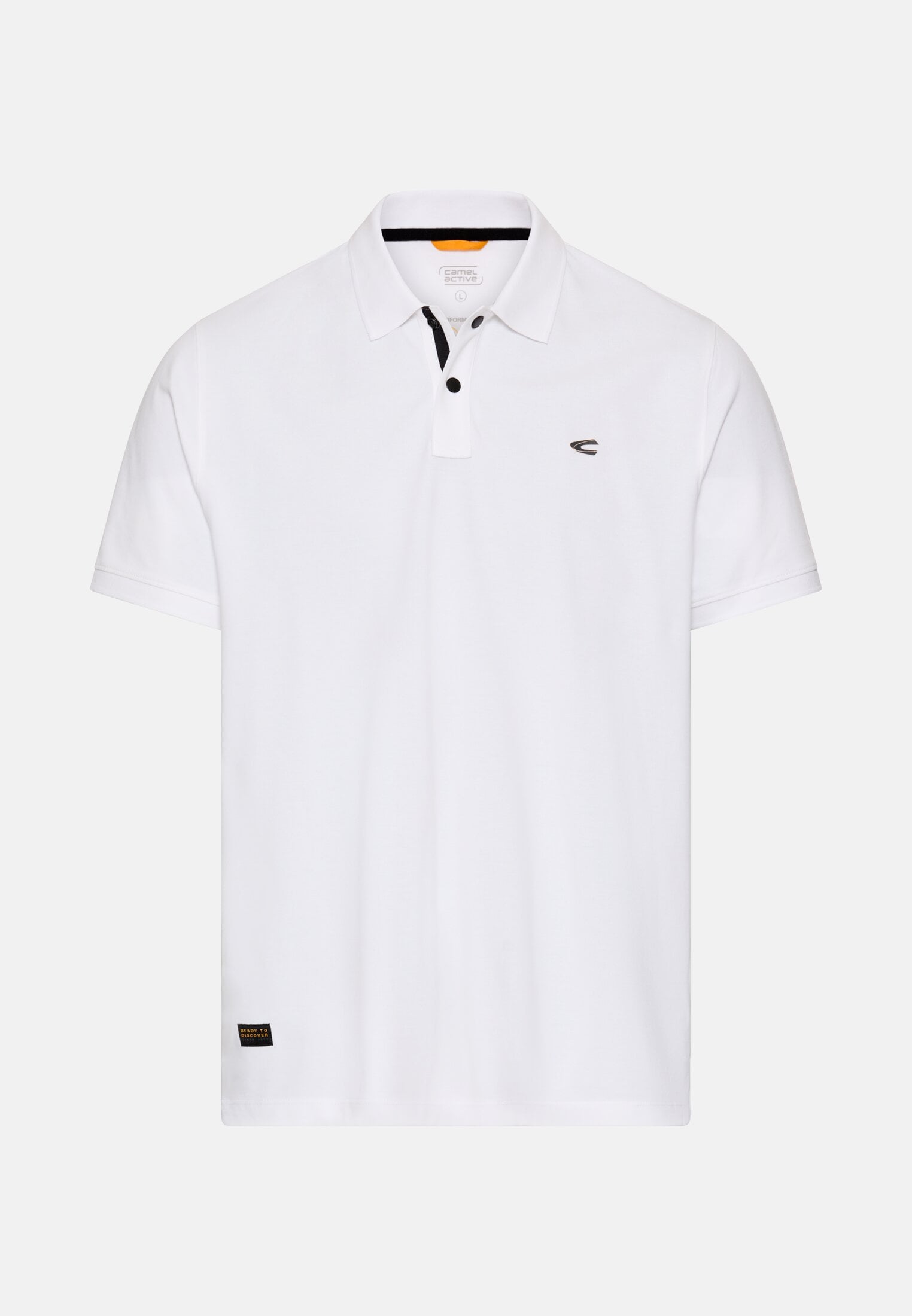 Herren Poloshirt mit Kontrastdetails Weiß frontal vorn
