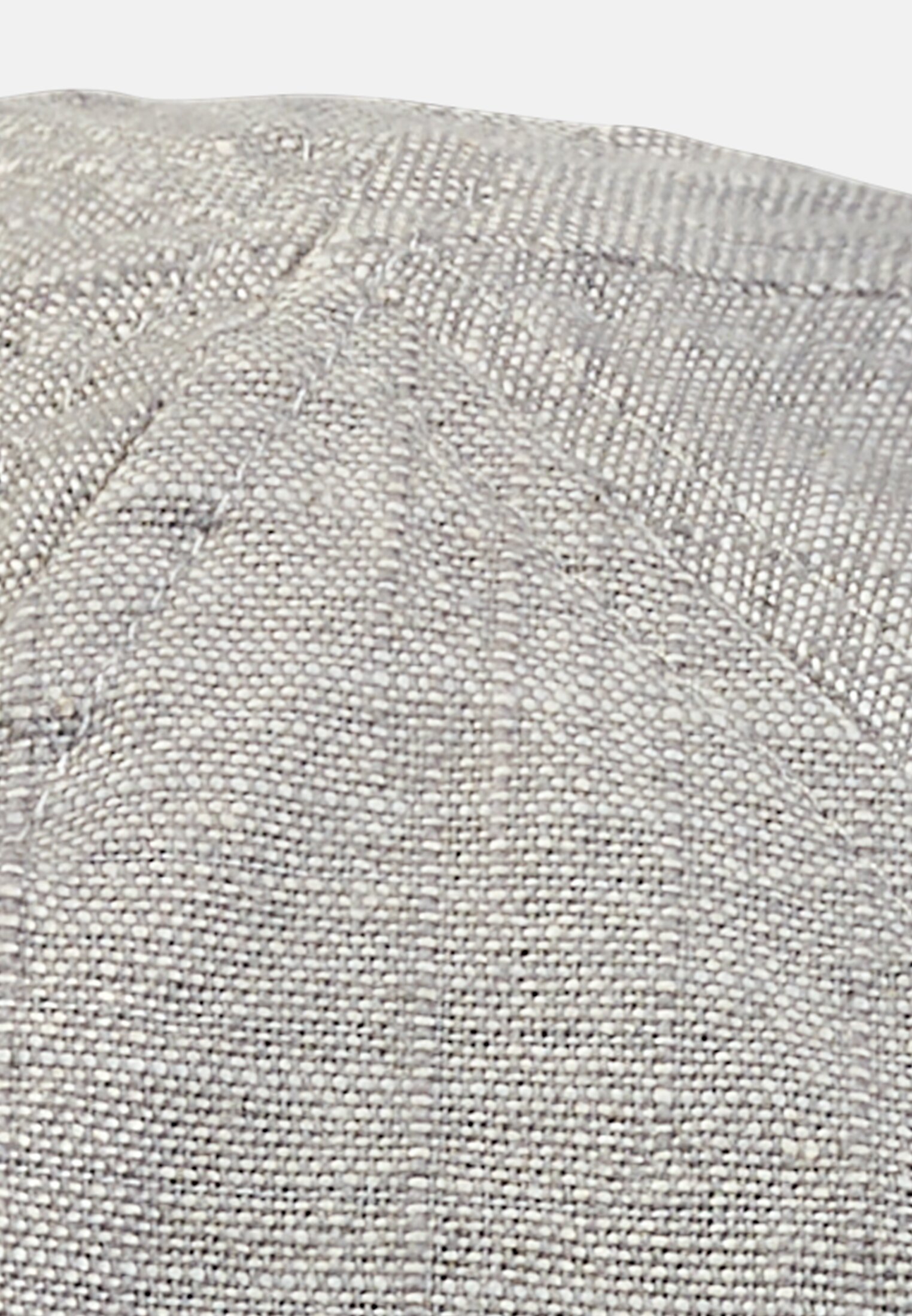 Herren Flat Cap aus Leinen-Mix Steingrau hinten nah