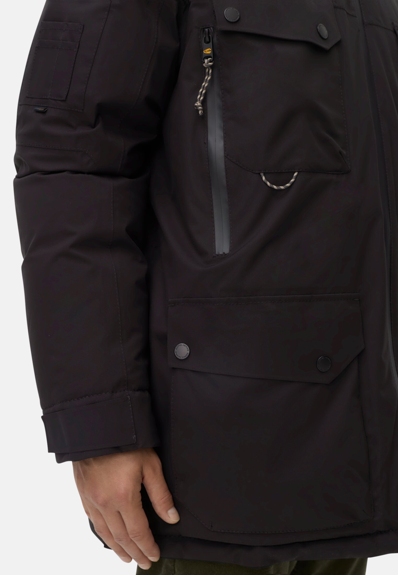Herren teXXXactive® Jacke mit reflektierenden Details Schwarz getragen detailliert nah