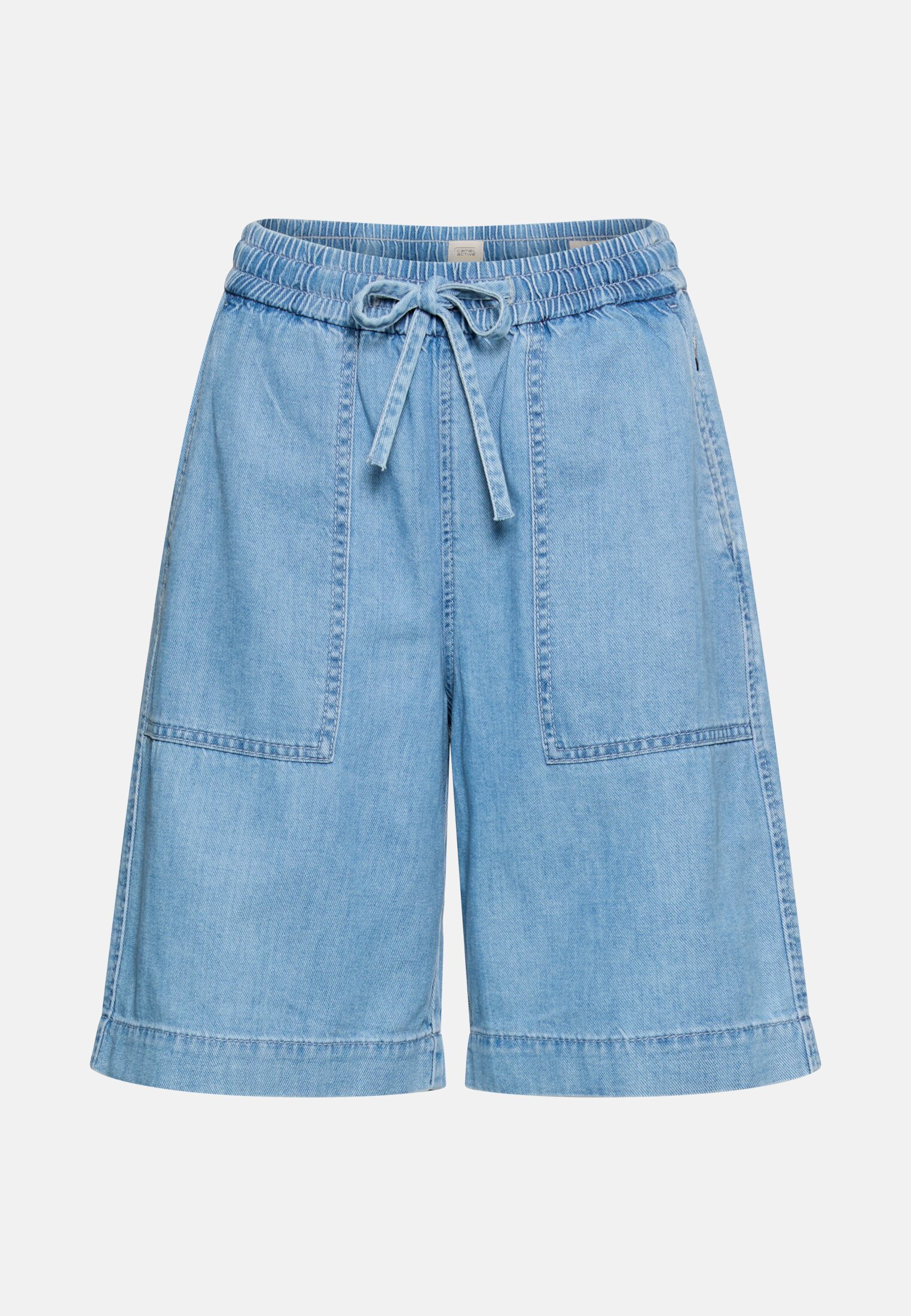 Damen Bermuda Shorts mit Tunnelzug Hellblau frontal vorn