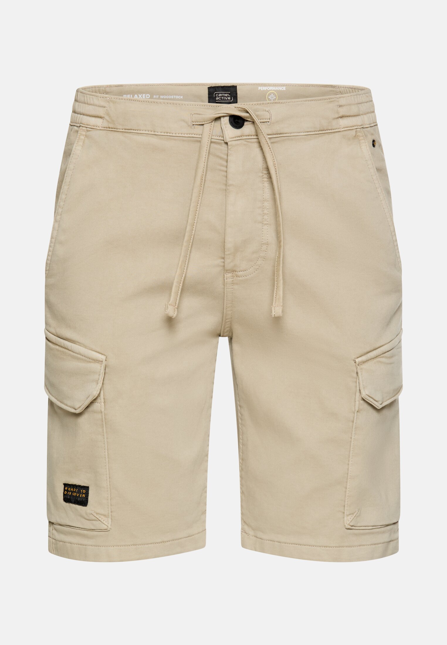 Herren fleXXXactive® Shorts mit Tunnelzug Beige frontal vorn