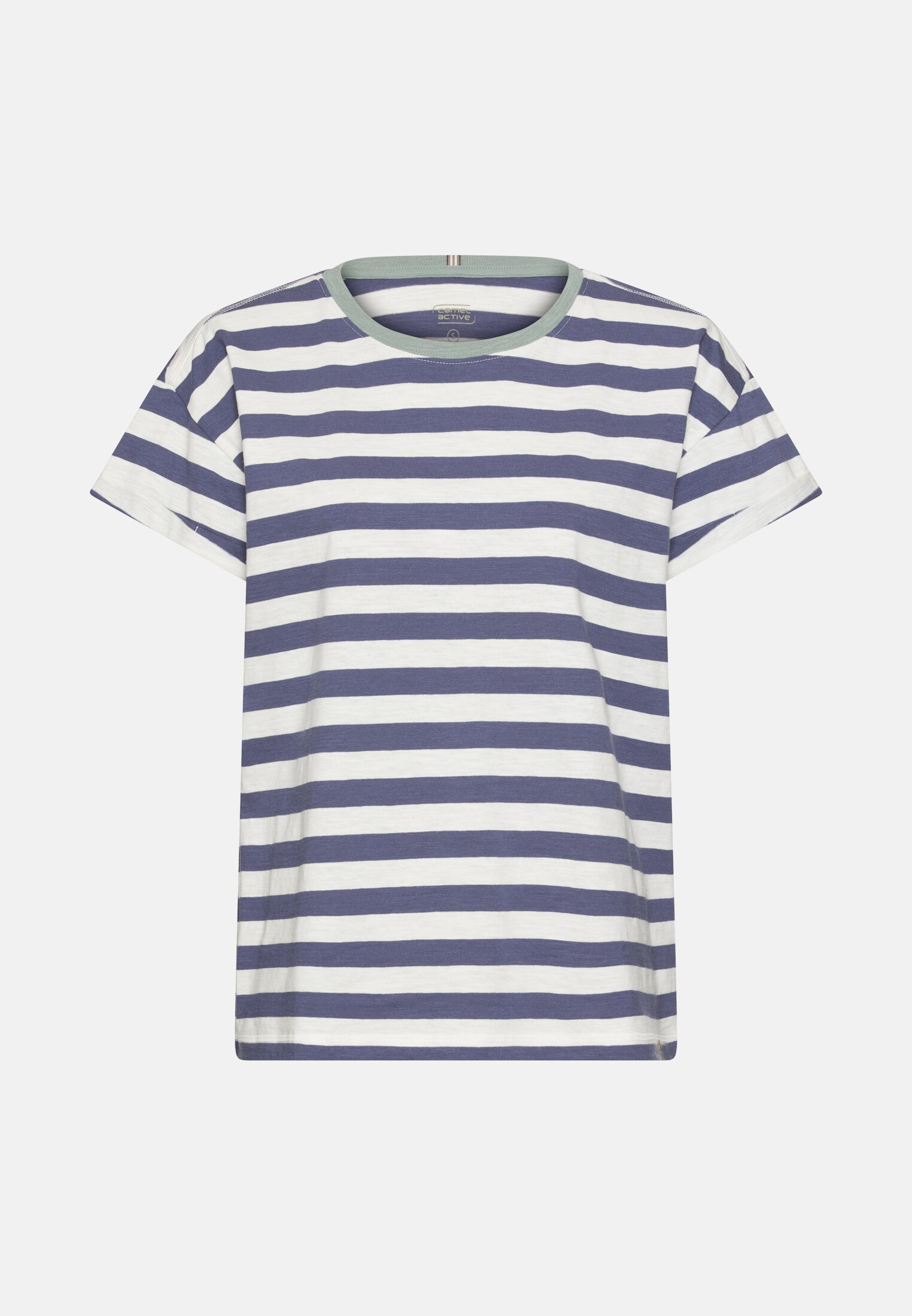 Damen T-Shirt aus reiner Baumwolle Ozeanblau frontal vorn