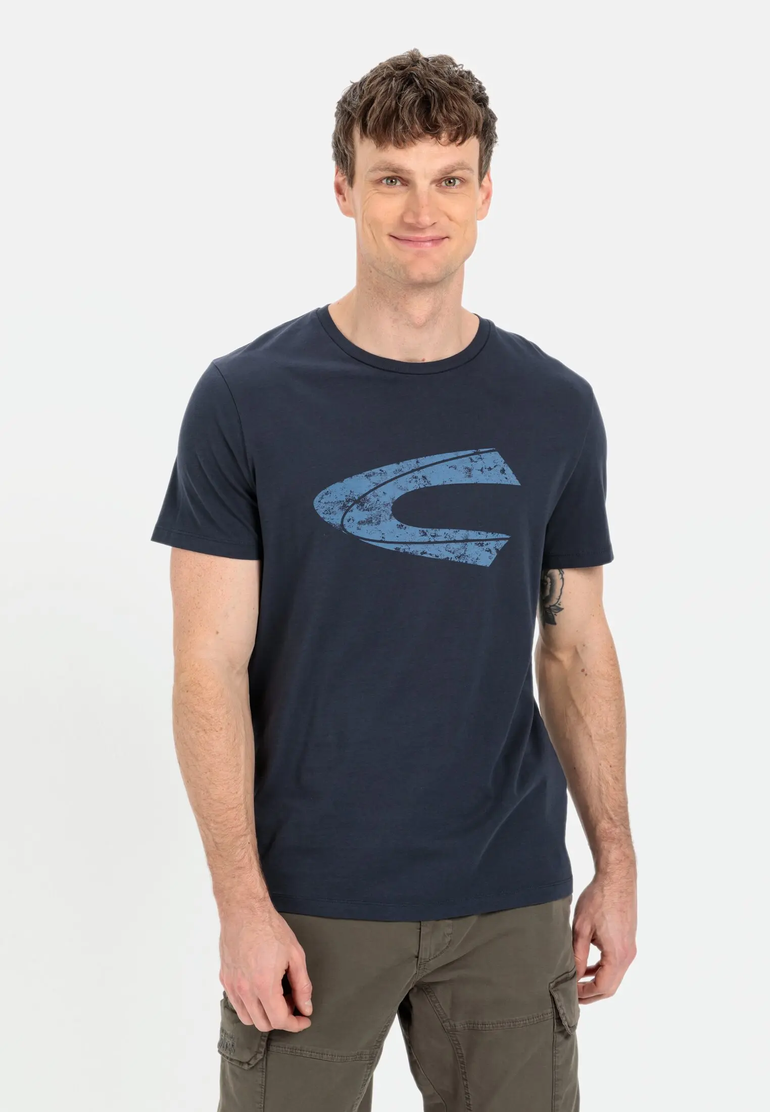 T-Shirt mit Print für Herren in Dunkelblau | 3XL