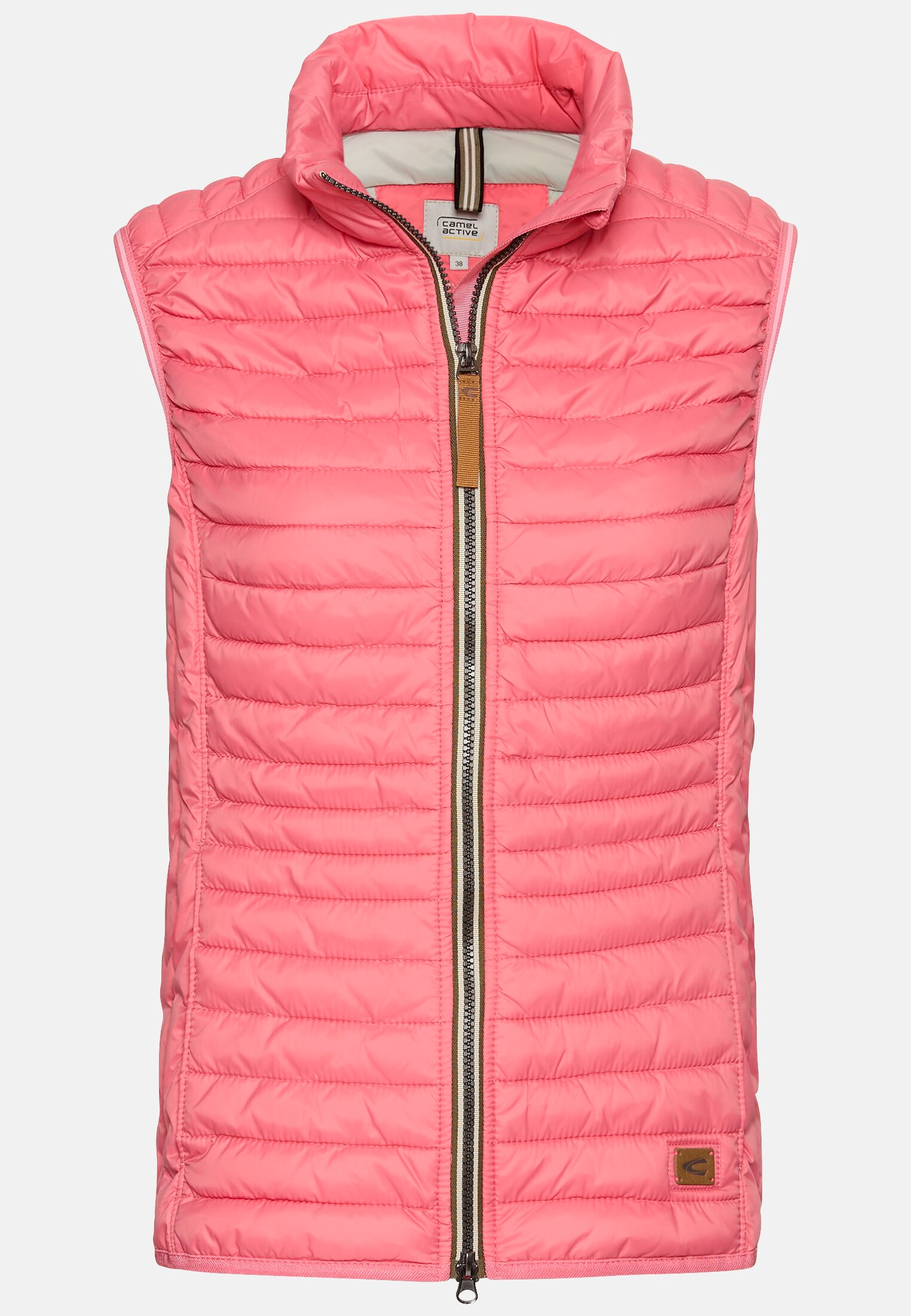 Damen Steppweste mit reflektierenden Details Pink frontal vorn