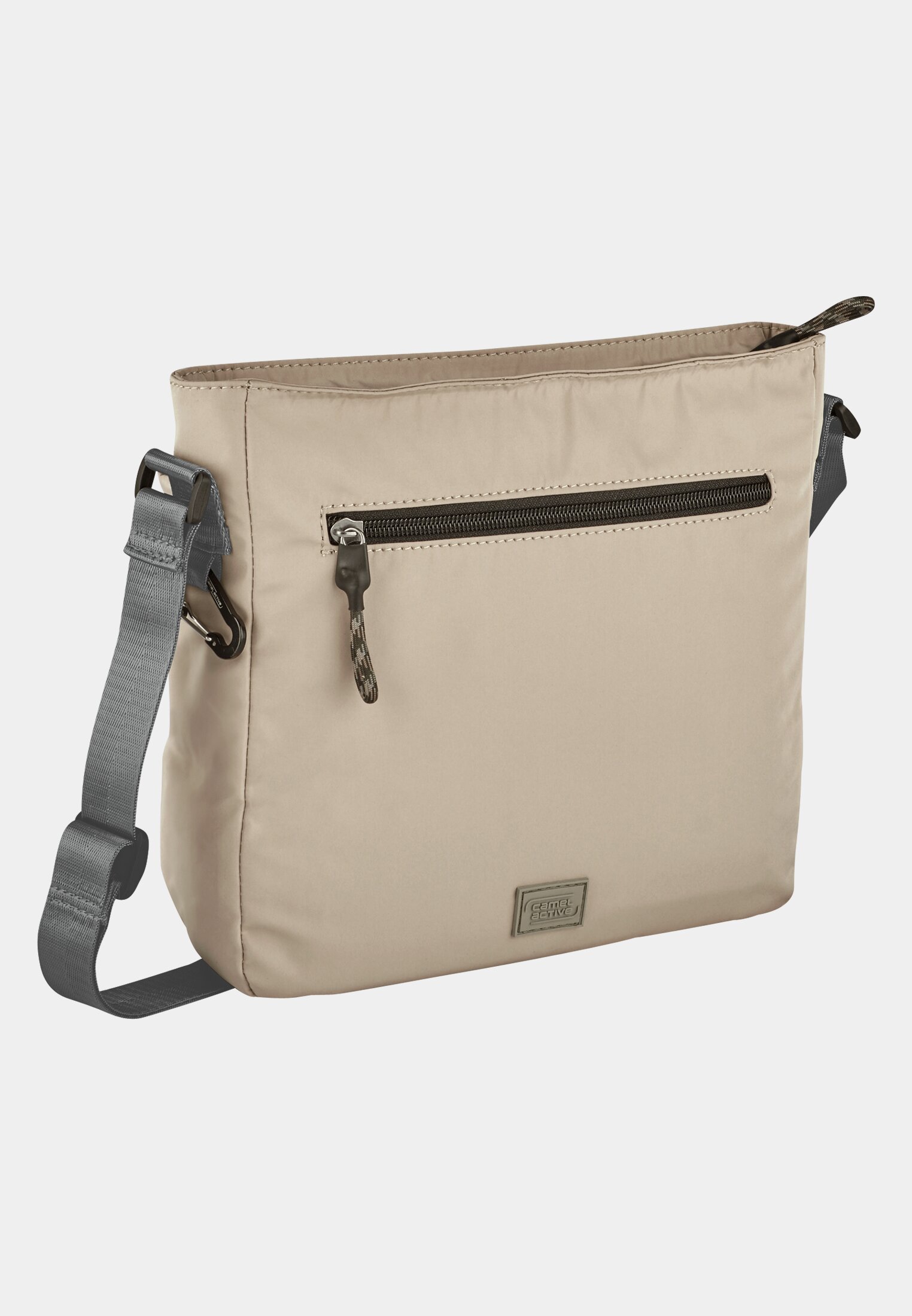 Herren TERRA Cross Bag aus recyceltem Nylon Beige frontal hinten