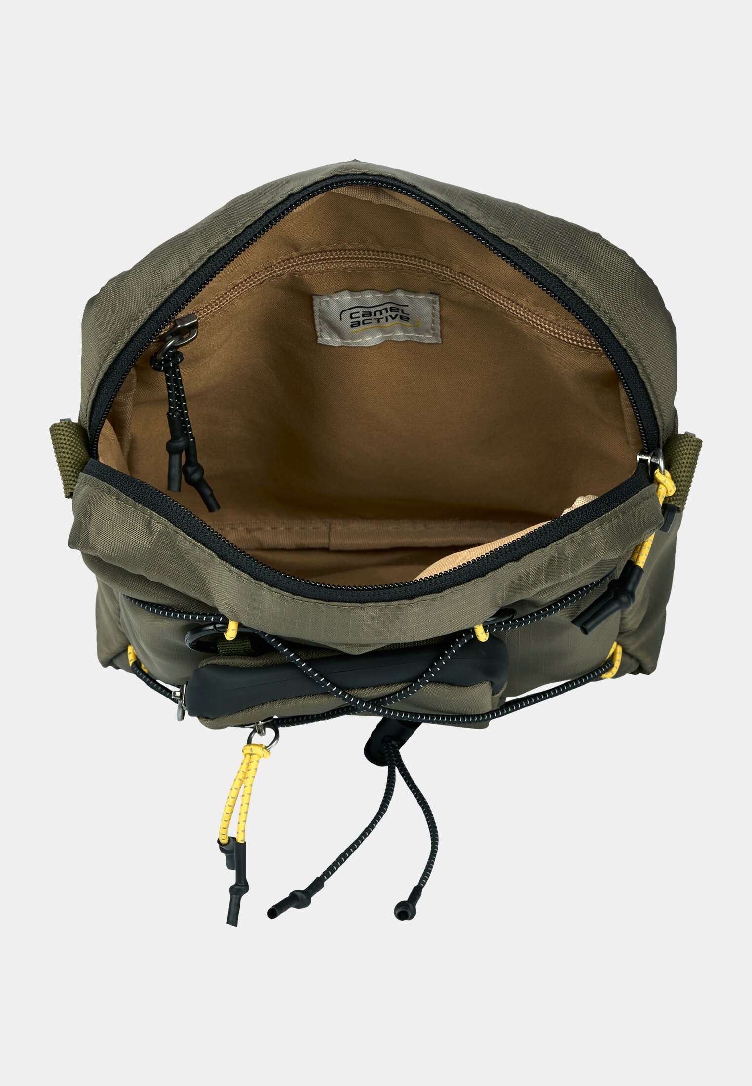 Herren Shores Cross Bag mit reflektierenden Elementen Khaki vorne nah