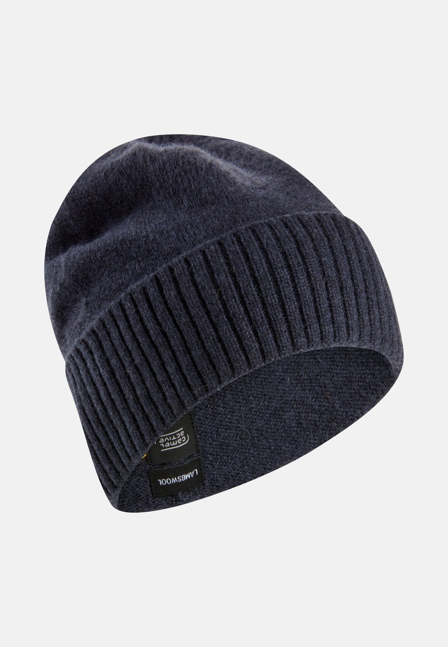 Herren Beanie aus reiner Wolle Navyblau frontal vorn