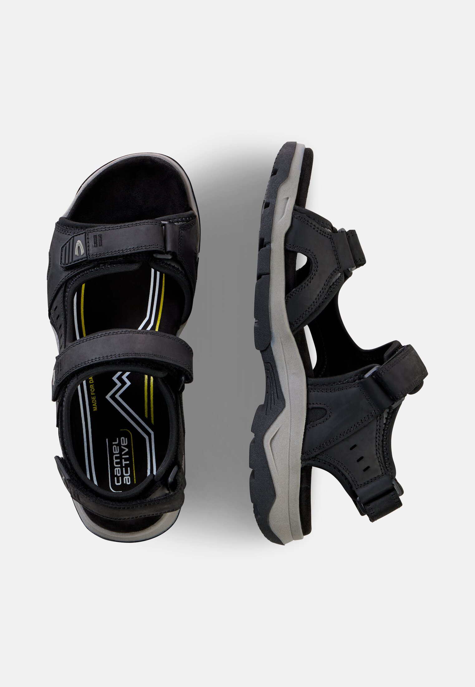 Men Leather sandal with profiled TPR sole frontal top