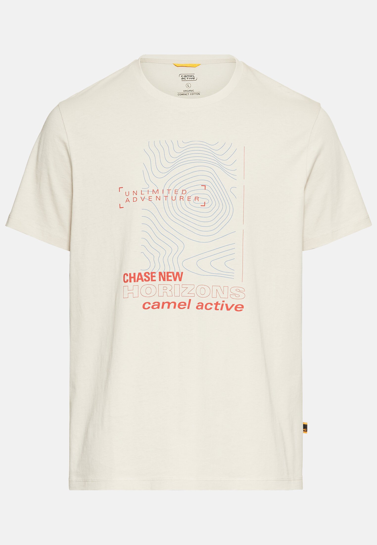Men T-shirt made from organic cotton Beige frontal front