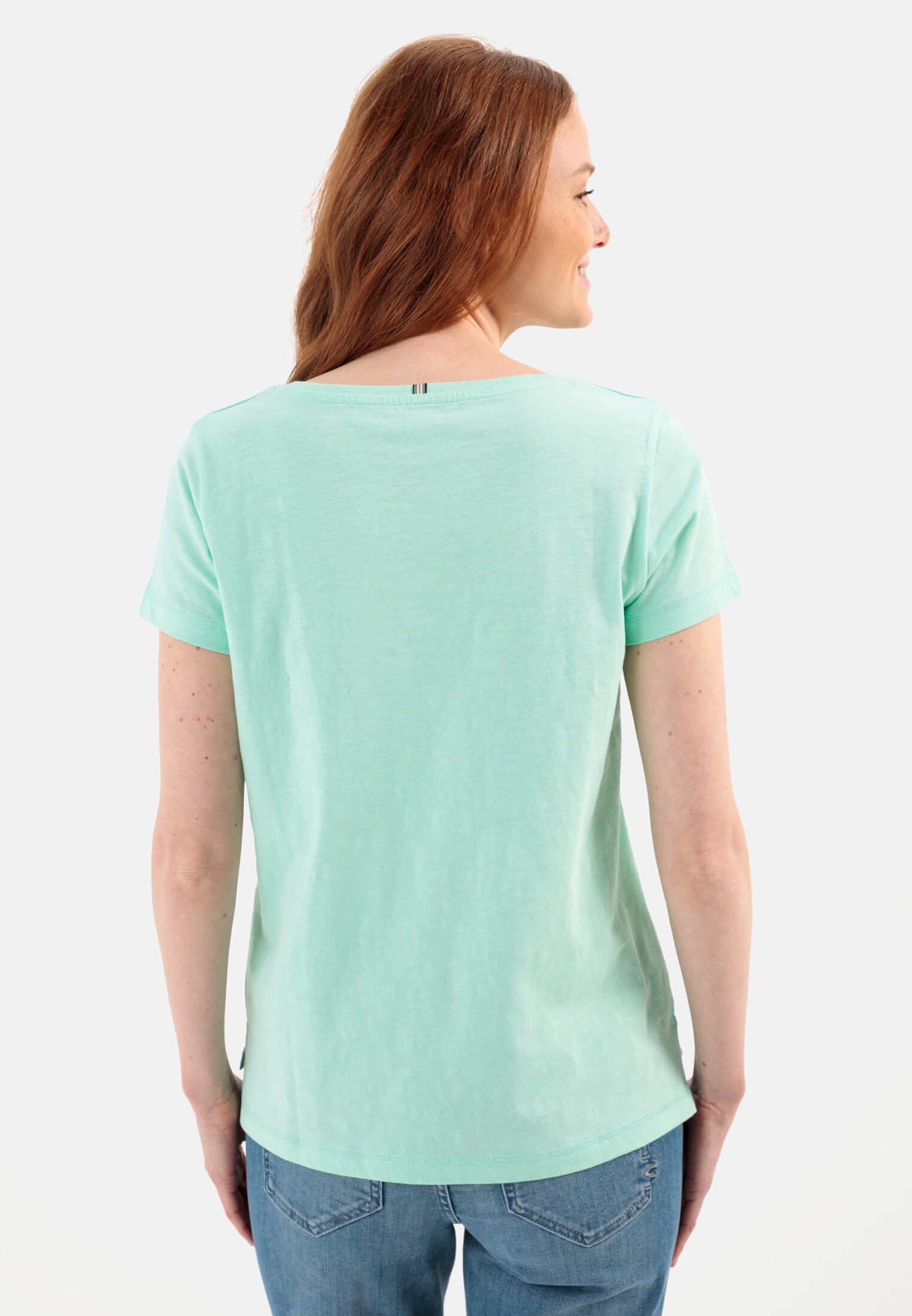 Women T-Shirt from Organic Cotton Green worn back