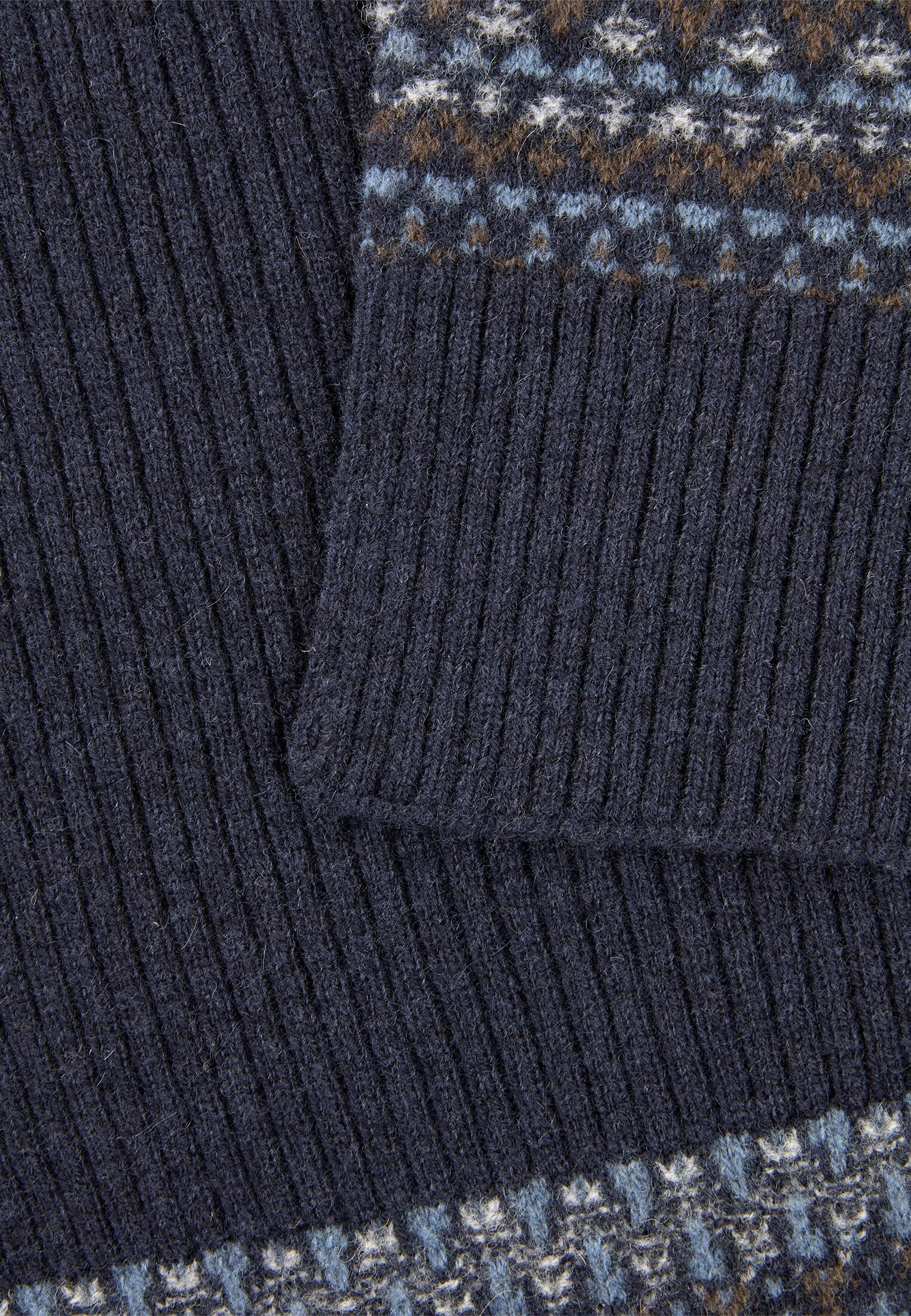 Heren Gebreide sjaal van pure wol Marineblauw front dichtbij