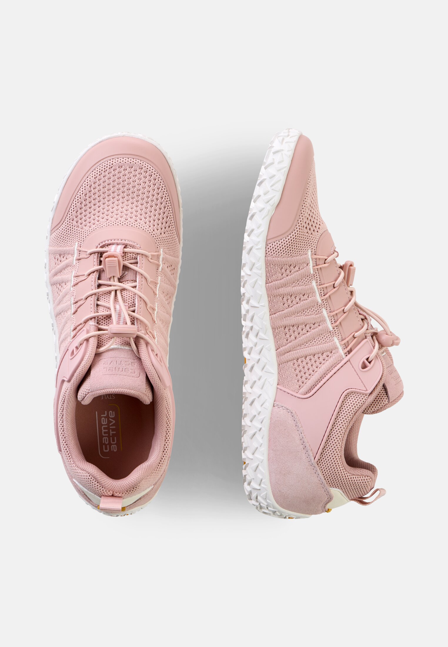 Damen Leichter Sneaker aus Mesh Rosa frontal oben
