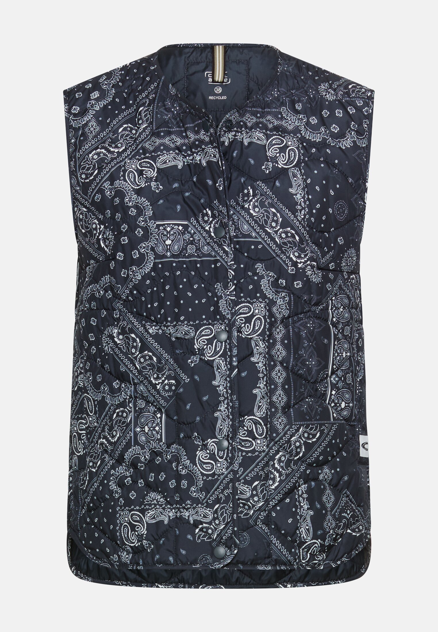 Damen Weste mit Seitentaschen Dunkelblau frontal vorn