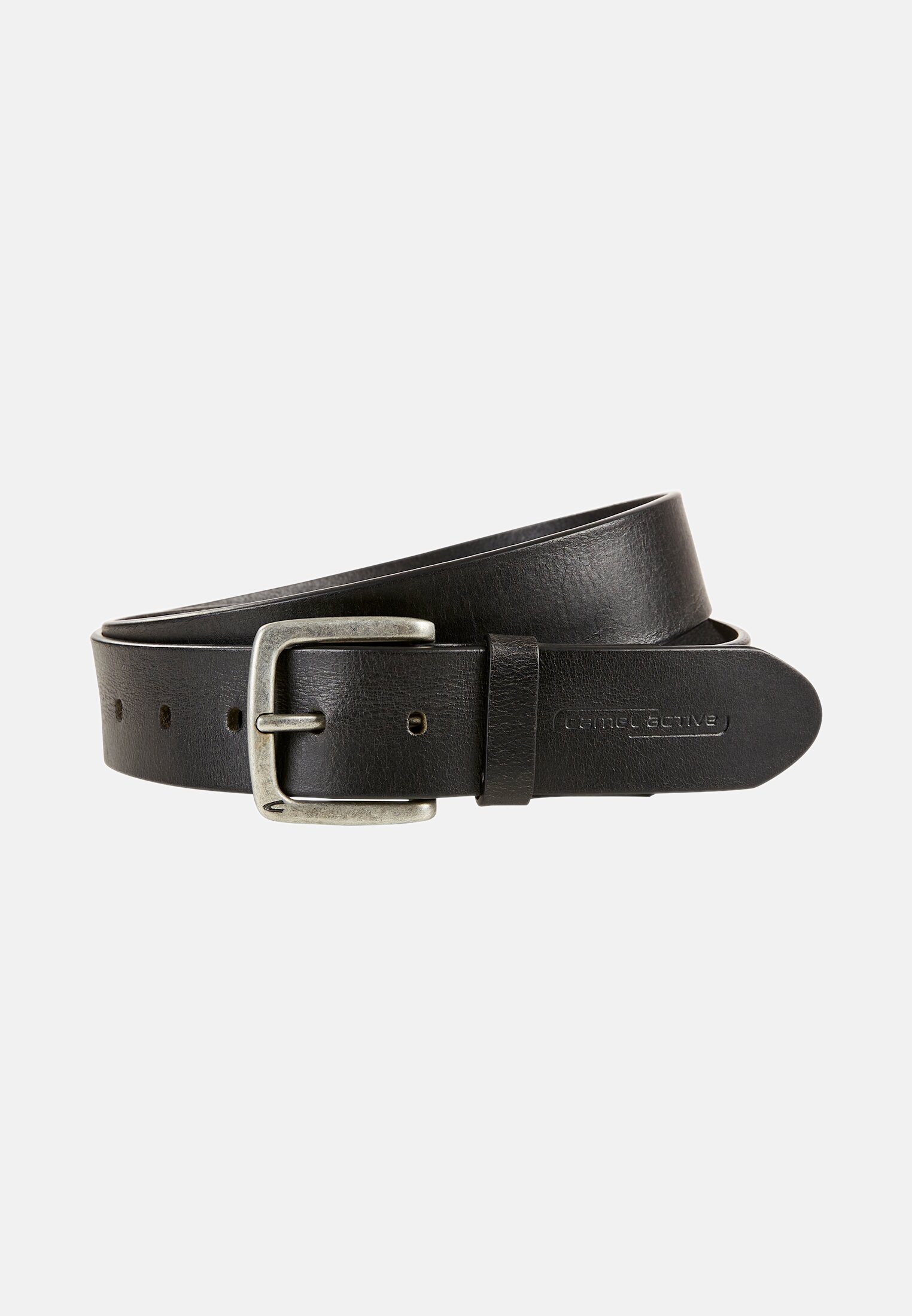 Men Leather belt Black frontal front