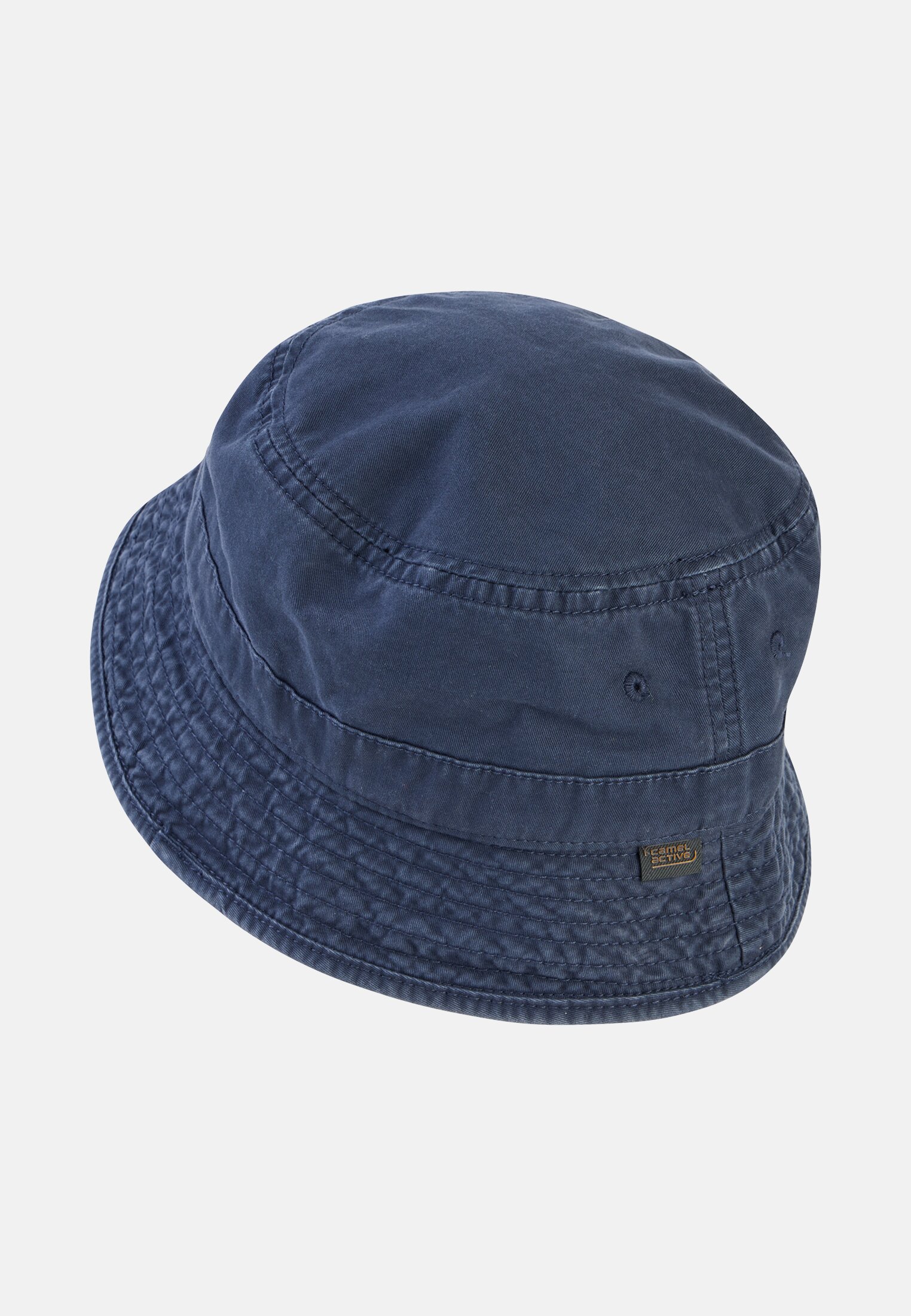 Men Bucket hat made of pure cotton Navy blue frontal back