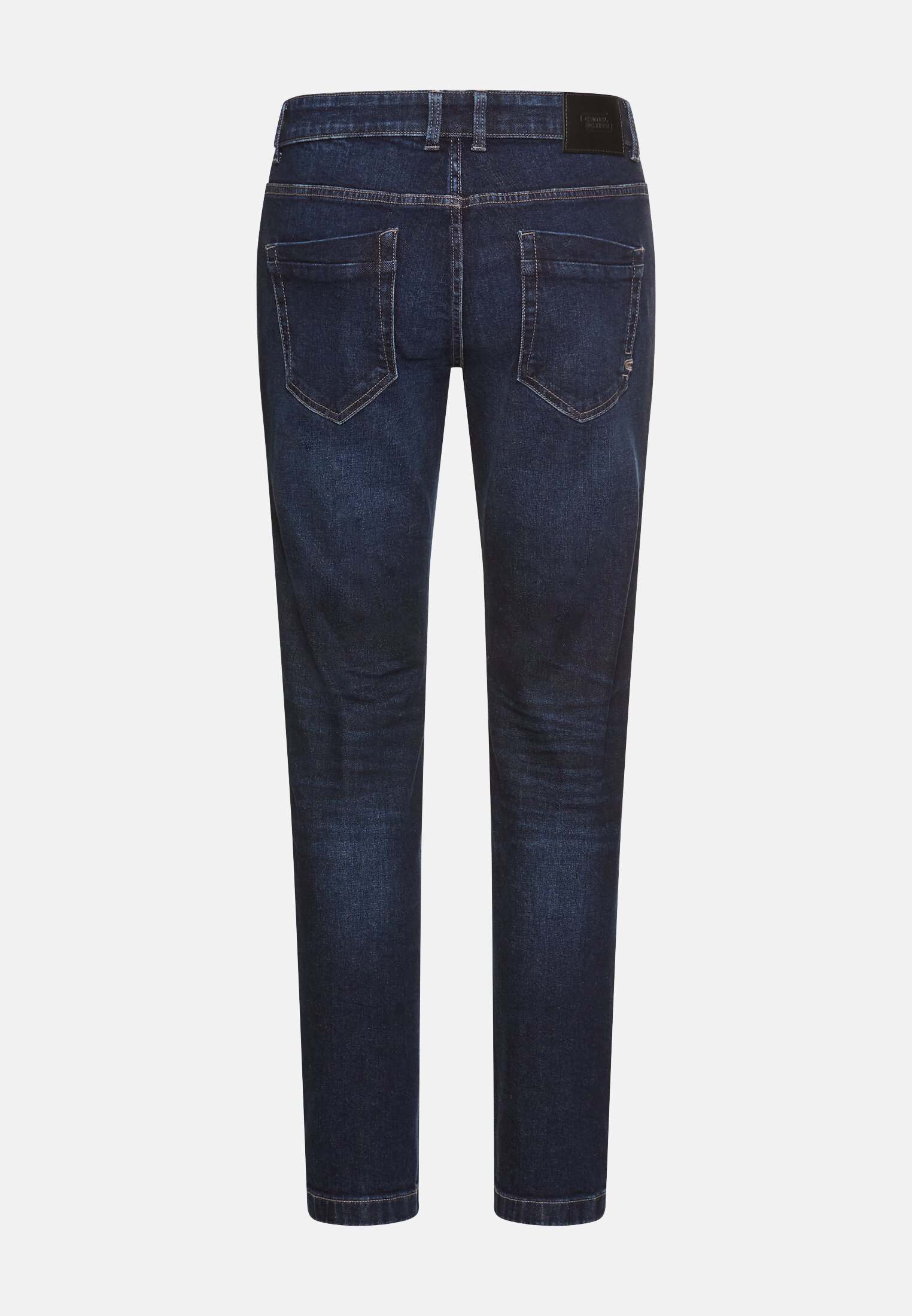 Heren 5-punts slim fit broek van katoenmix Indigo blauw frontaal achter