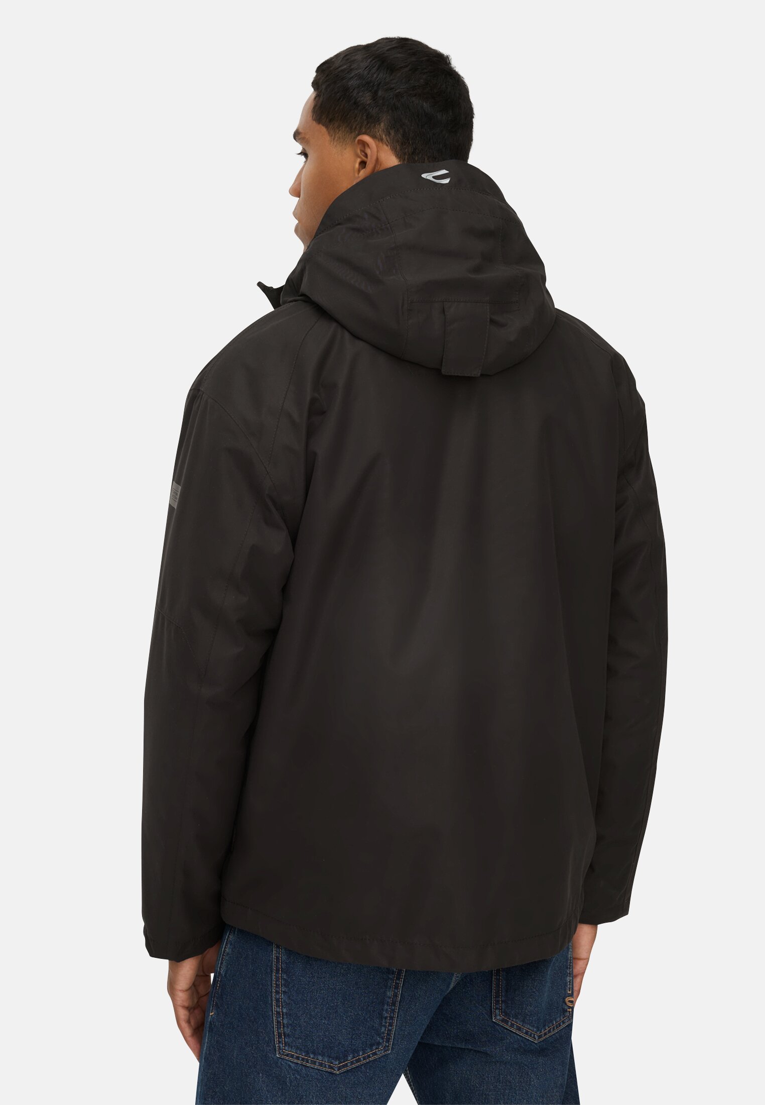 Herren teXXXactive® Jacke mit 2-in-1-Funktion Schwarz getragen hinten