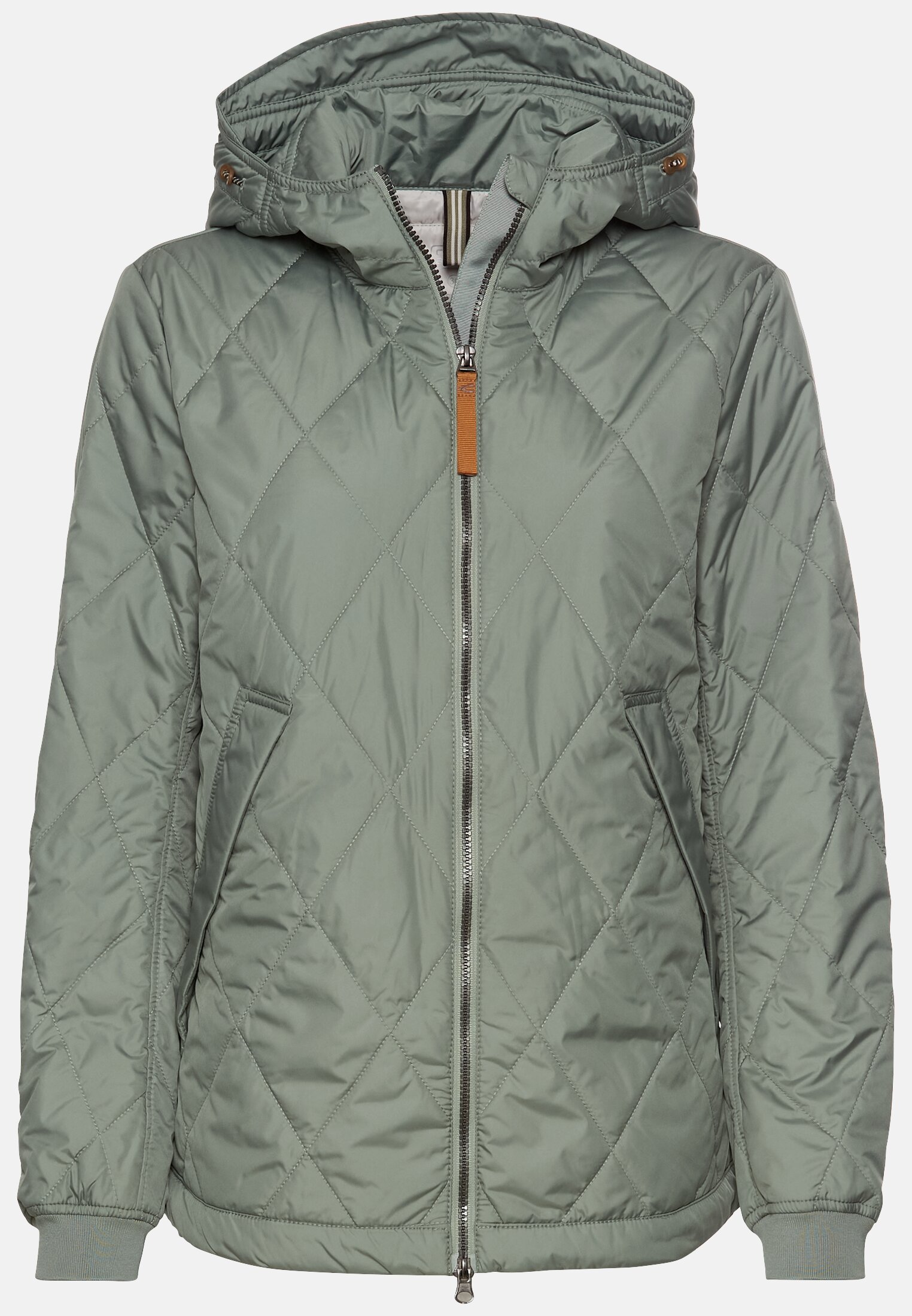 Women Jacket with diamond quilting Light Green frontal front