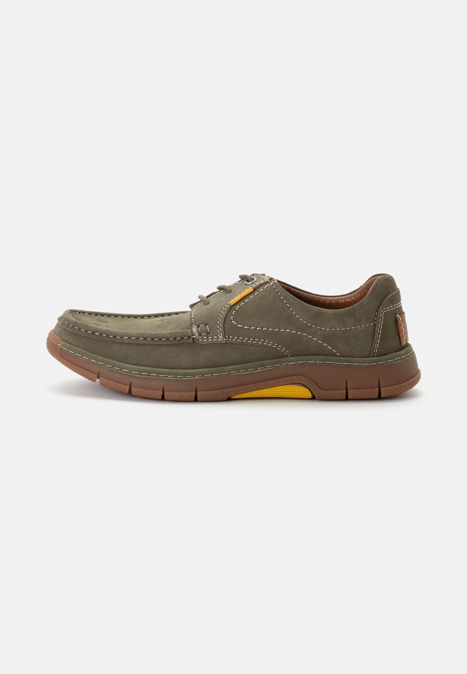 Men Boat shoes made of nubuck leather Dark Green frontal front