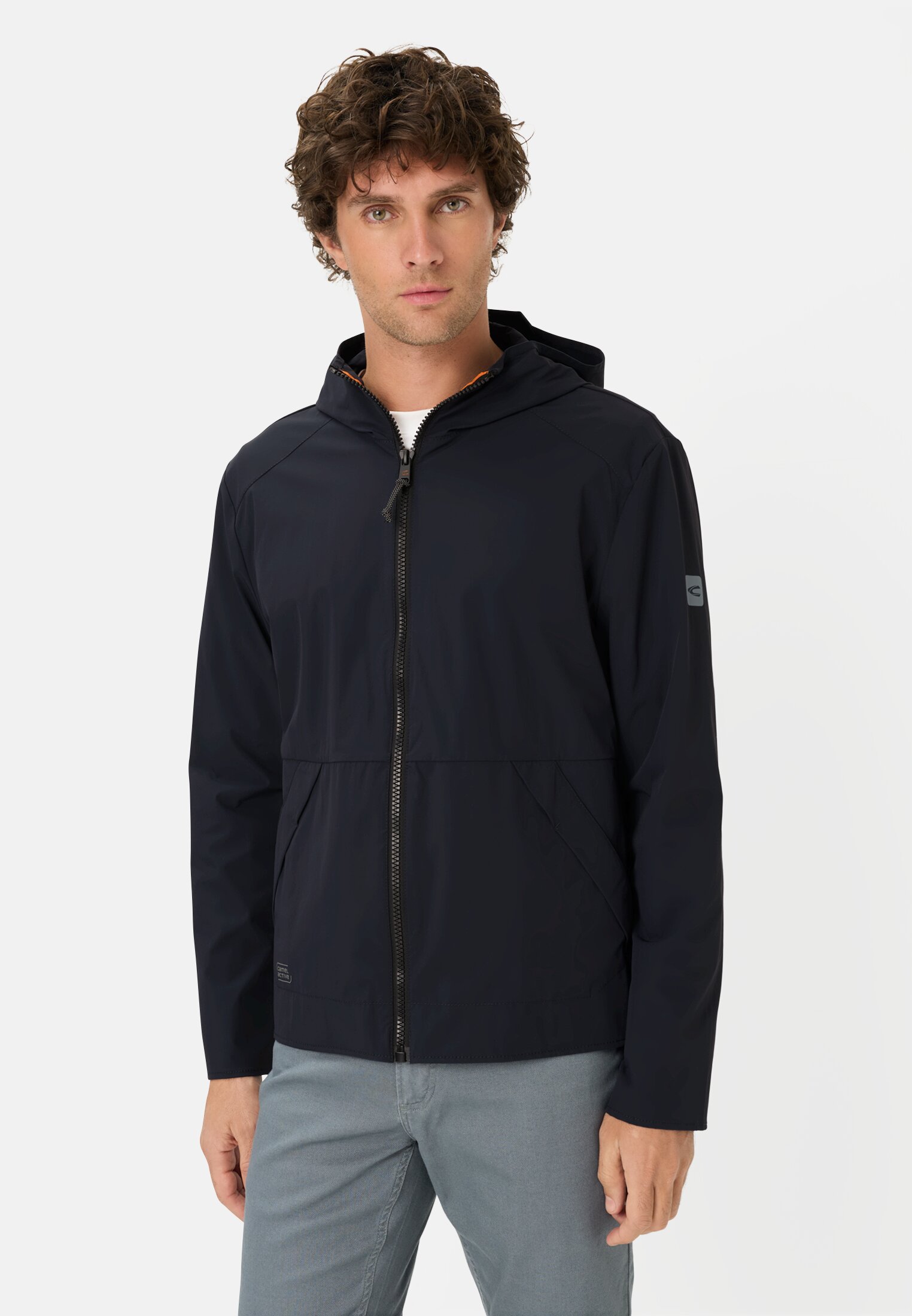 Heren Sweatjack met capuchon Donkerblauw gedragen voor