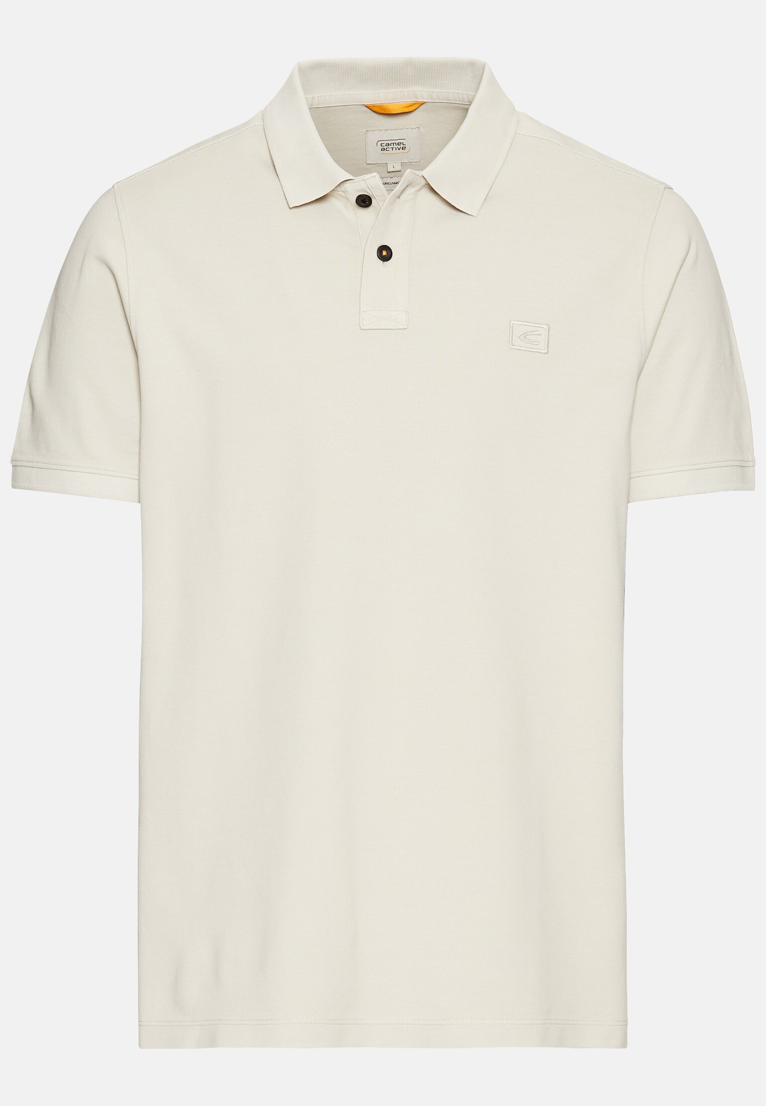 MI_09920-5P00-16_0G-00 Herren Kurzarm Poloshirt aus Baumwolle Beige frontal vorn