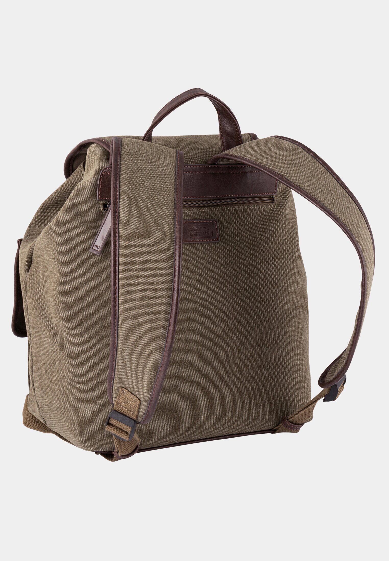 MI_359201-0000-35_2G-00 Men MOUNTAIN backpack made from washed canvas Khaki frontal back