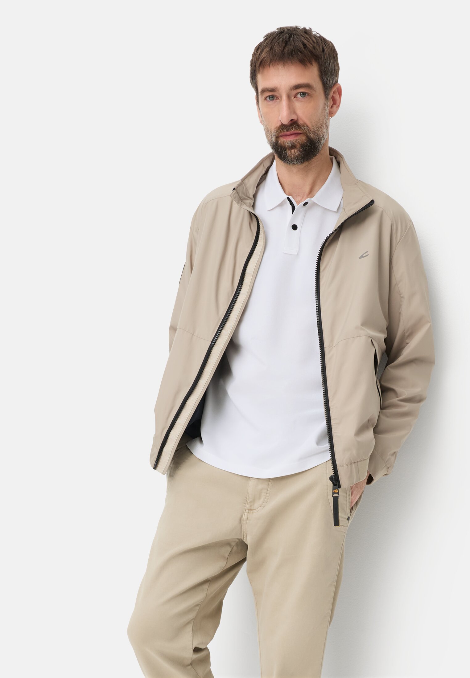 Men Polo shirt with contrast details White worn emotional