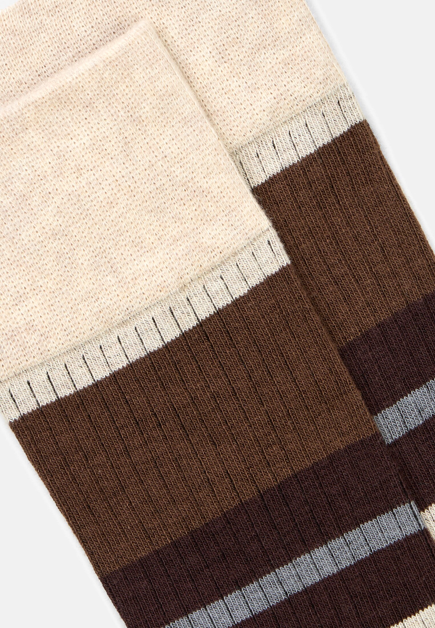Heren Sokken in een set van 2 van een katoenmix Beige achter dichtbij