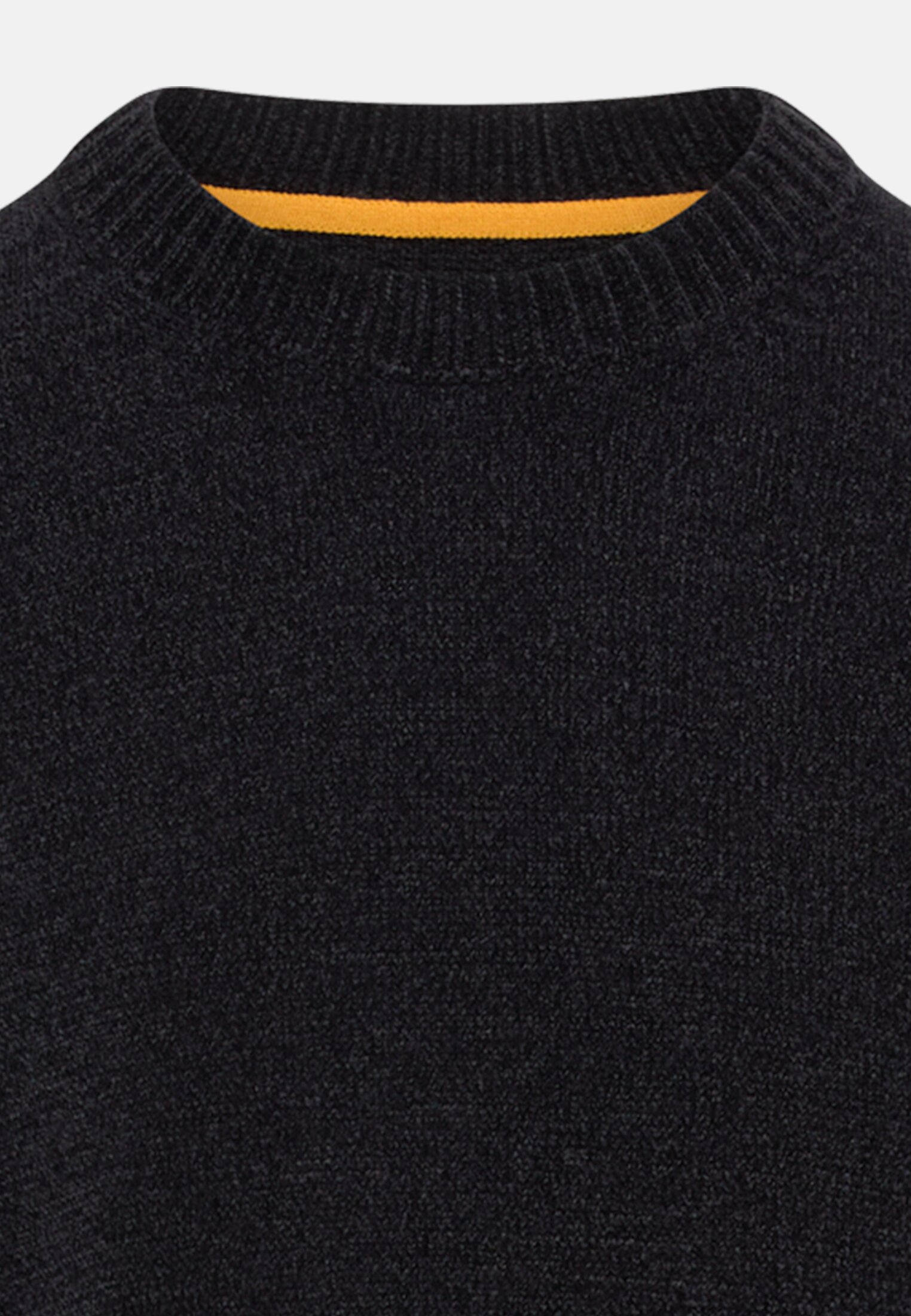 Men Sweater with side knit insert Navy blue front close
