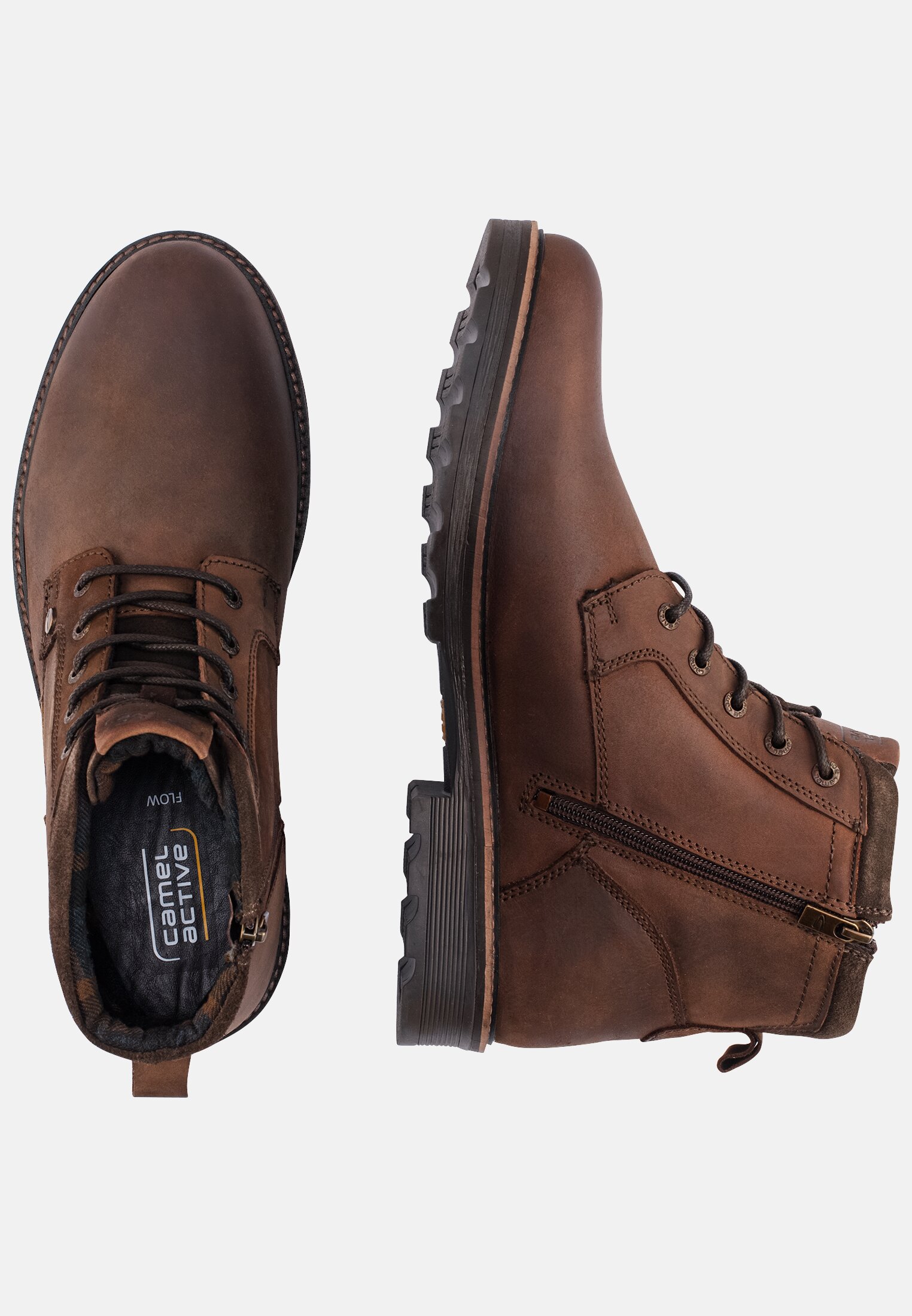 Men FLOW Boot made of genuine leather Cafe