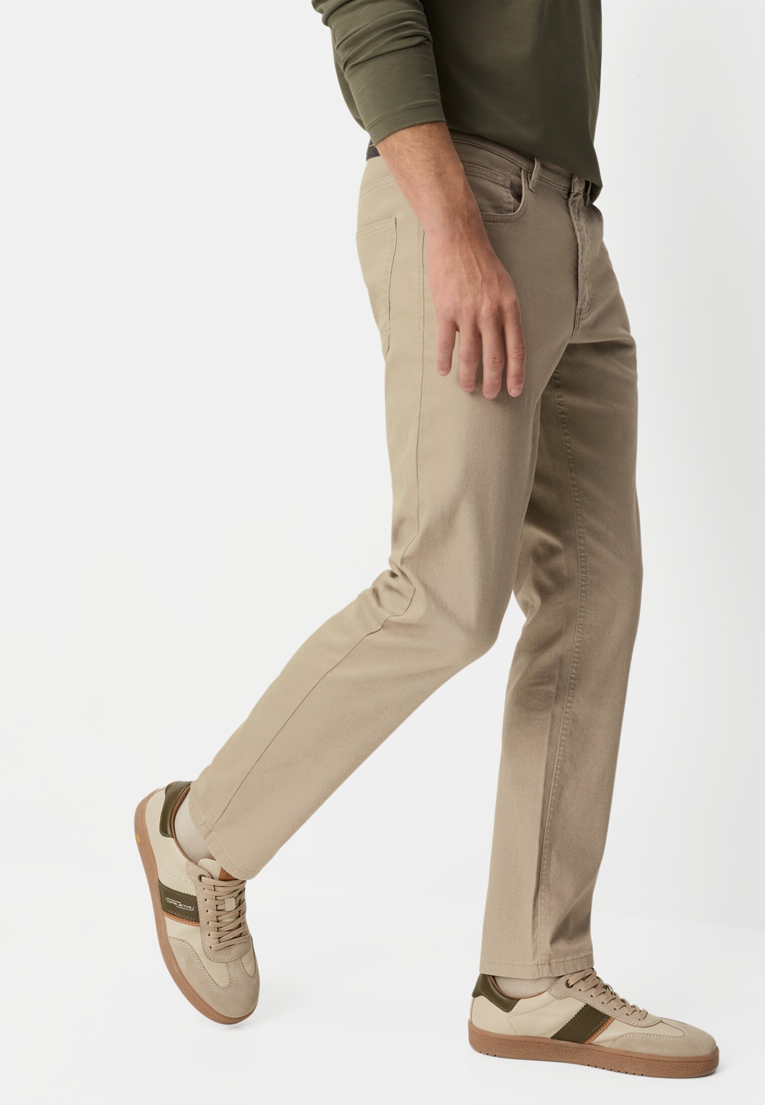 Heren Broek met 5-pocket-design Beige gedragen emotional 