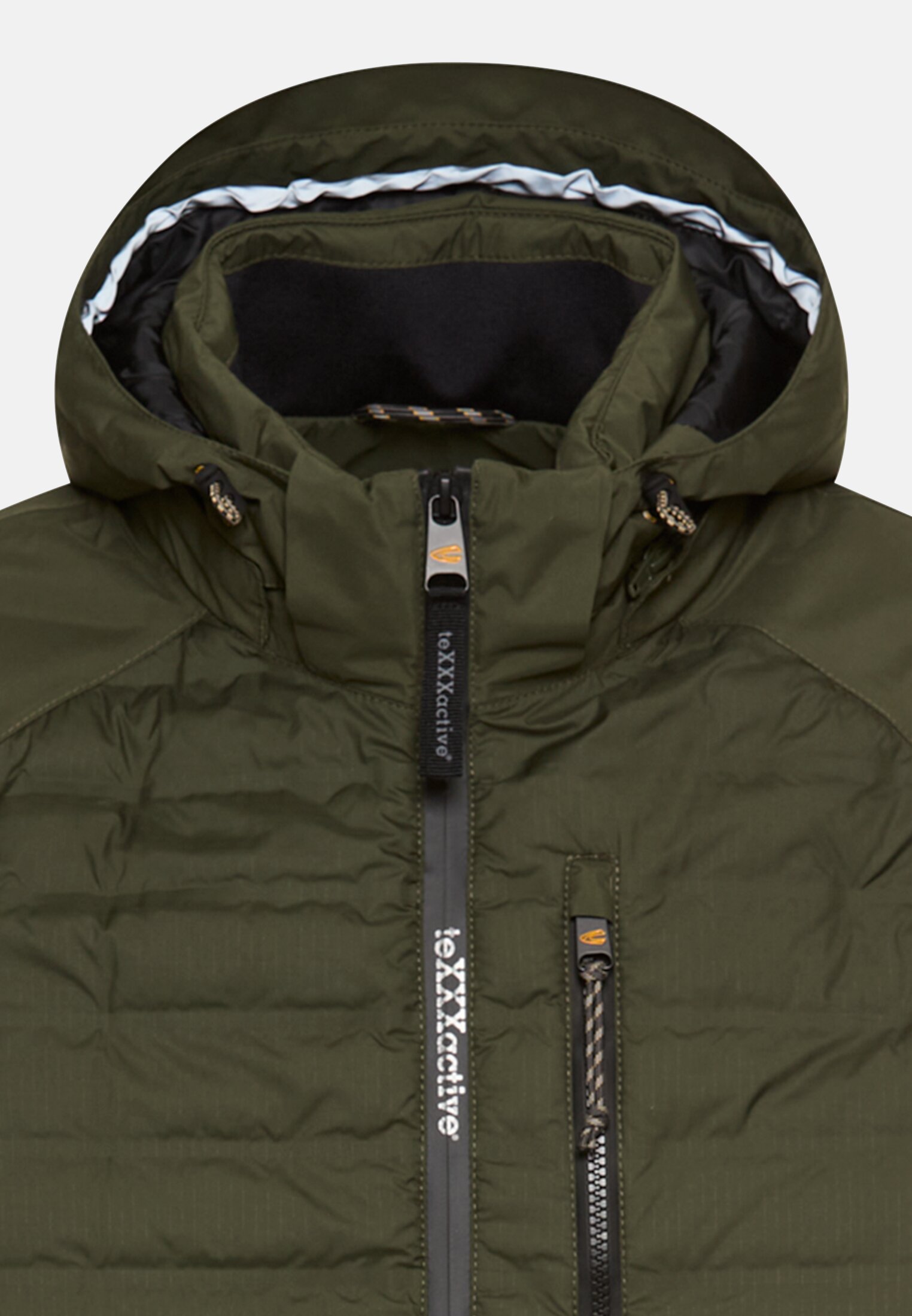 Herren teXXXactive® Blouson mit abnehmbarer Kapuze Waldgrün frontal vorn
