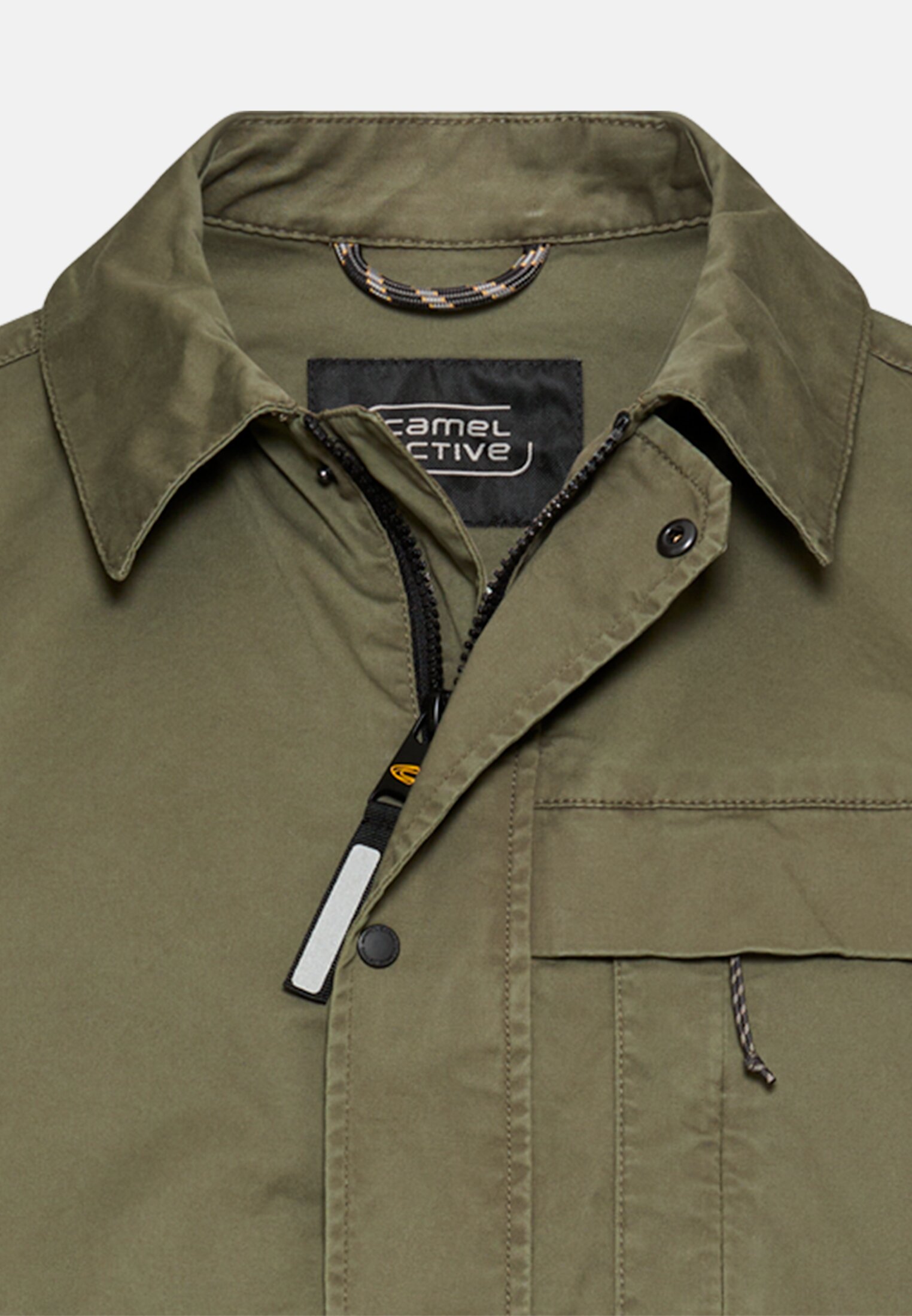 Heren Blouson met binnenzakken Olijfgroen front dichtbij